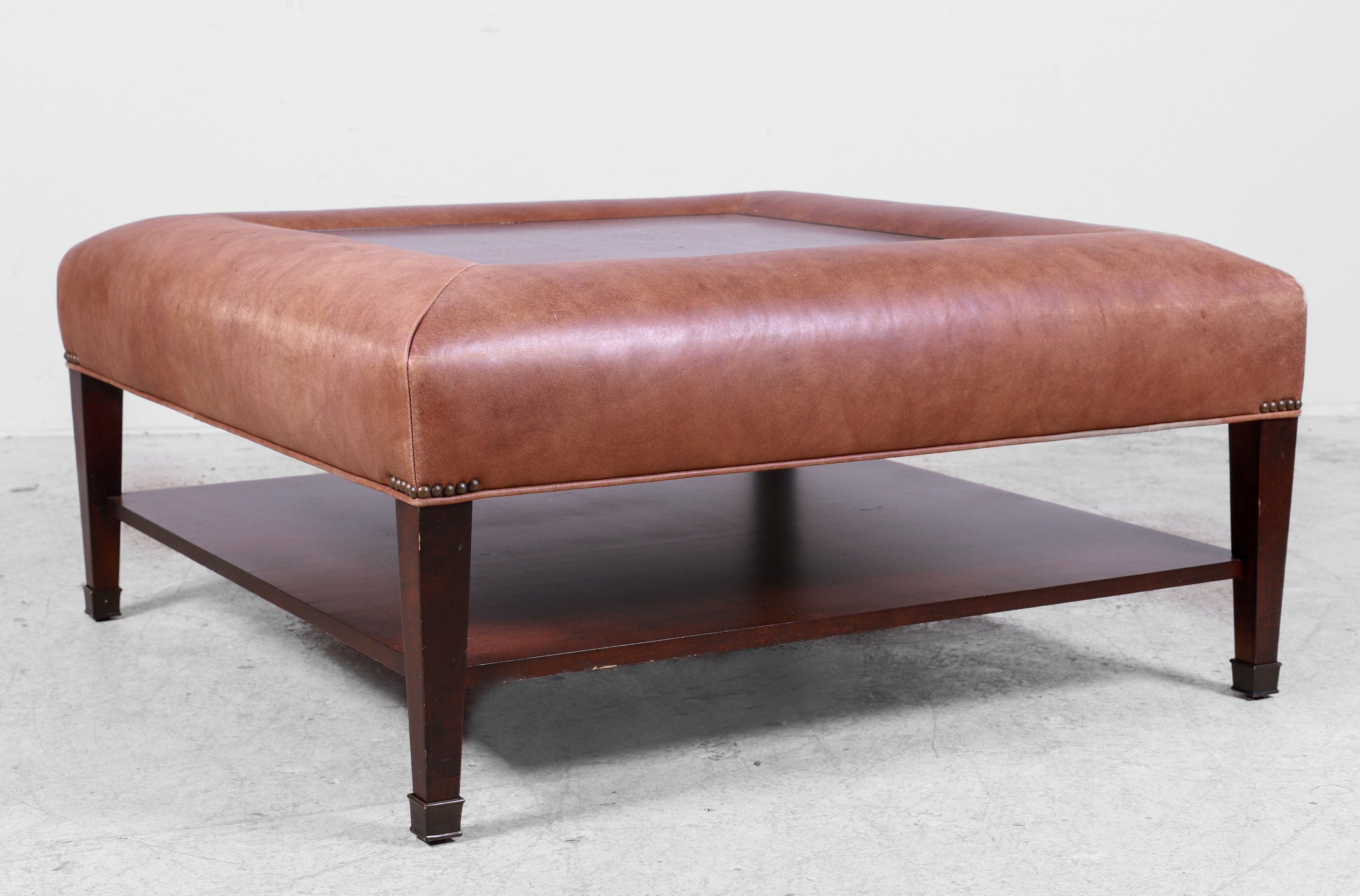 Contemporary leather and mahogany