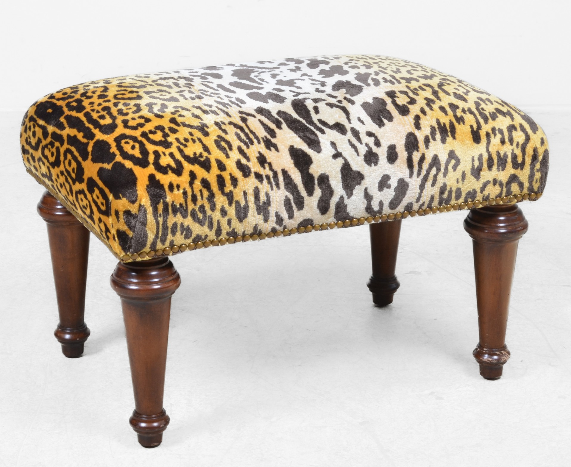 Upholstered Turned Leg Footstool 3b5da7