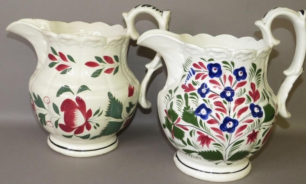 2 ADAMS TYPE STAFFORDSHIRE PITCHERSca.