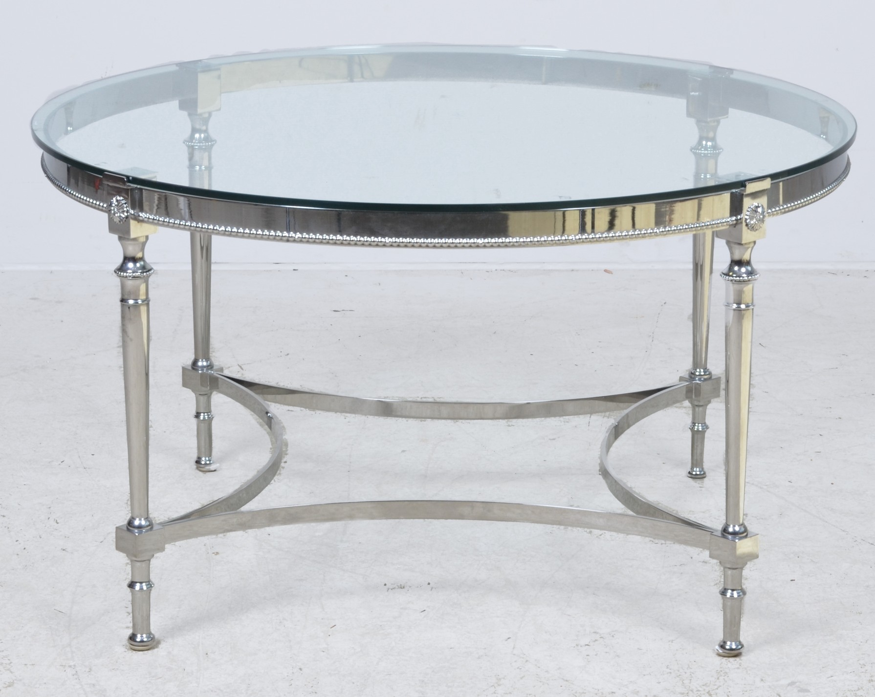 Round Bright Steel Coffee Table with