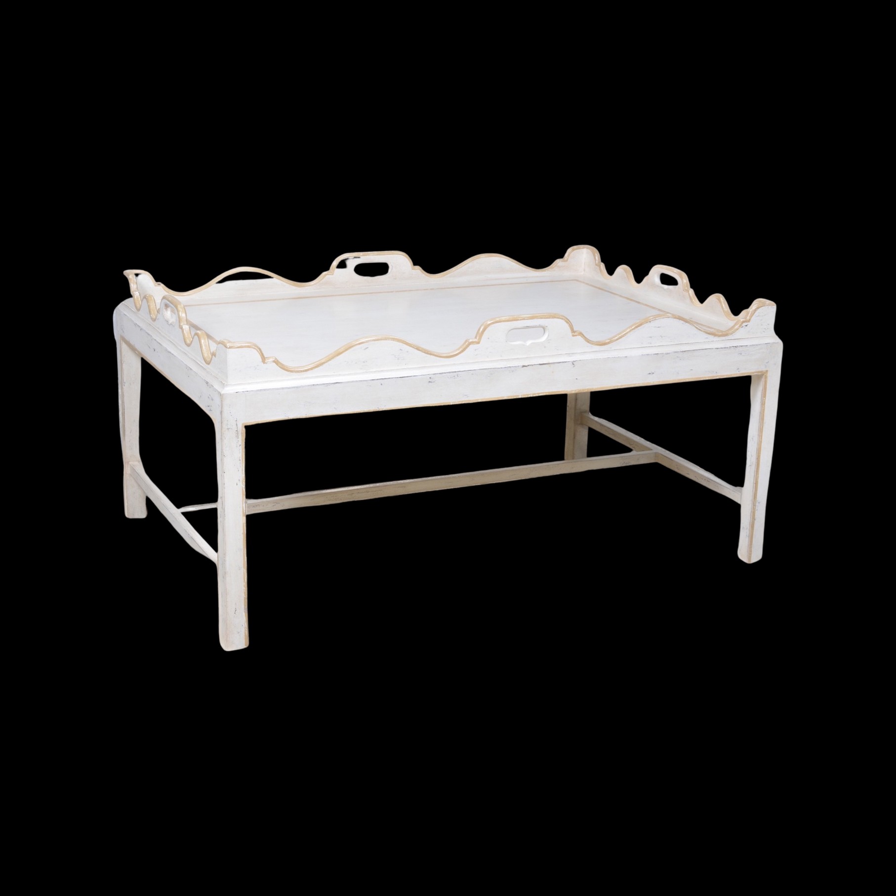 Cream and gilt tray top butlers coffee