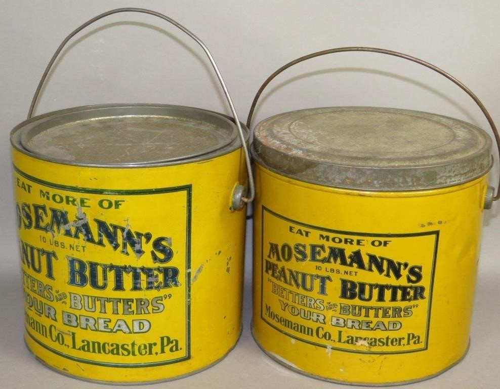 2 MOSEMANN S PEANUT BUTTER TINSca  3b5e35