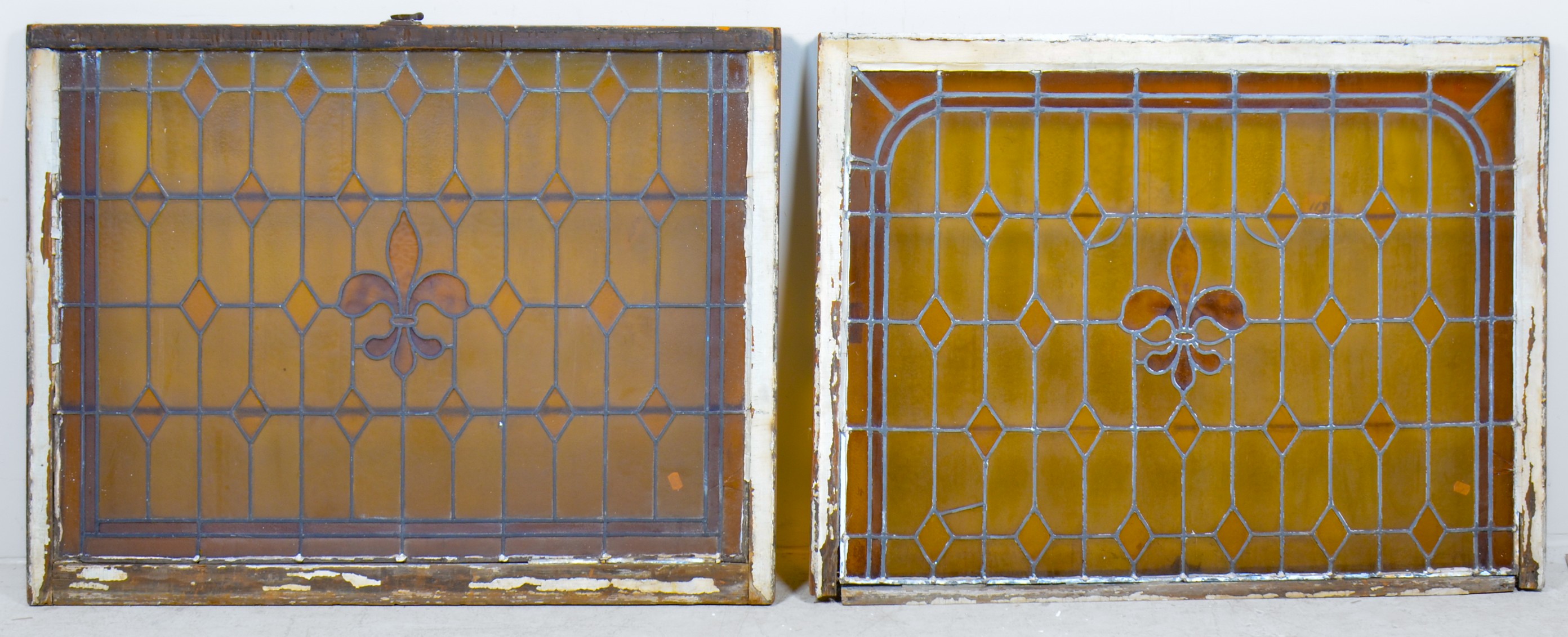 (2) Stained glass windows, white