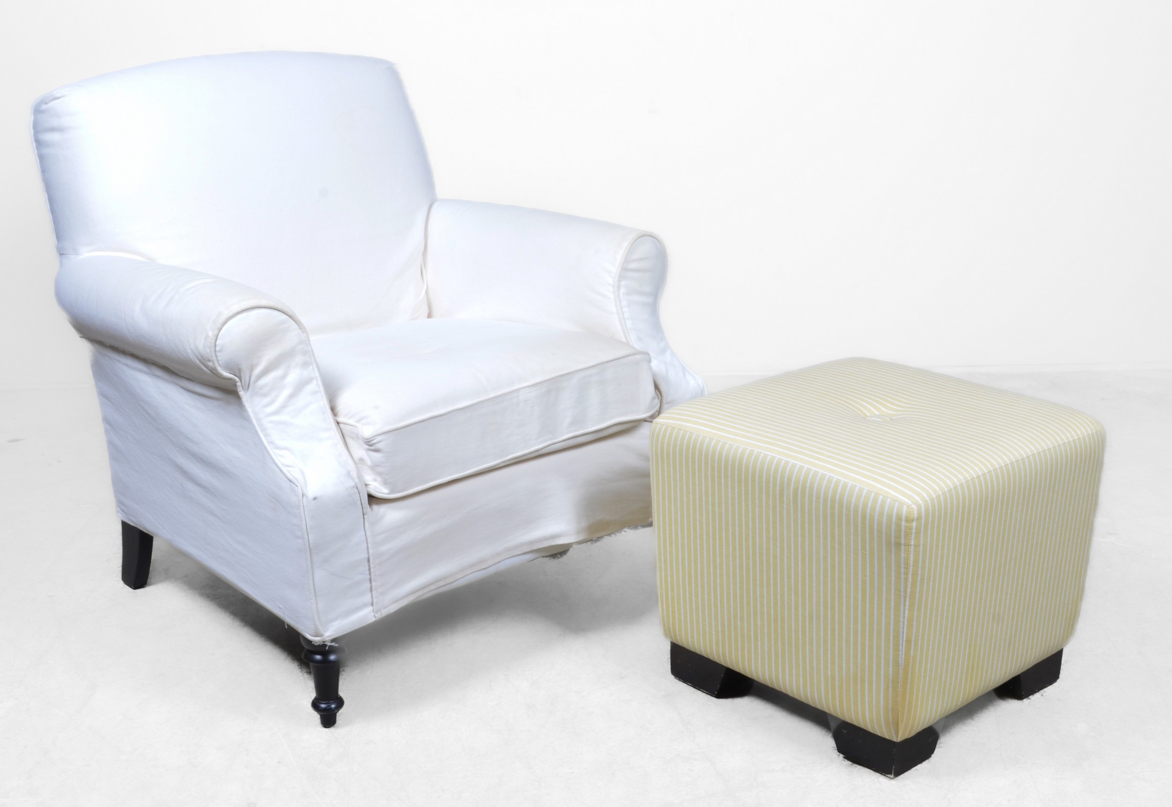 White Upholstered armchair and