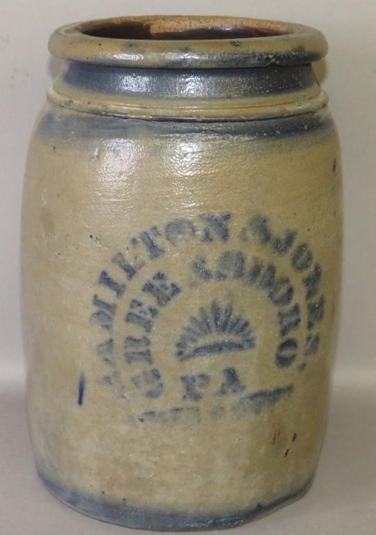 COBALT DECORATED STONEWARE JAR 3b5e5c