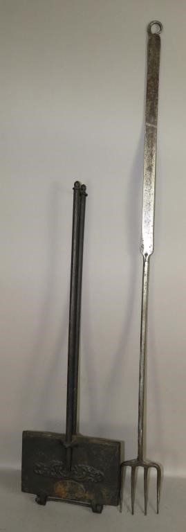 BUTCHERING FORK & WAFFLE IRONca. 1840-1845;