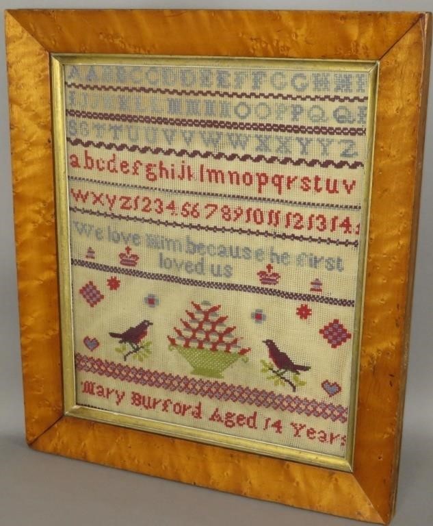 FRAMED SAMPLER OF MARY BURFORD  3b5e9e