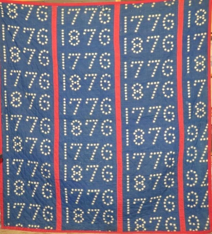 RARE CENTENNIAL BARS PATTERN QUILTca.