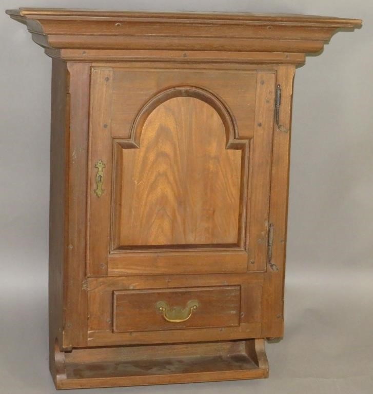 WALNUT HANGING CUPBOARDca. 20th century;