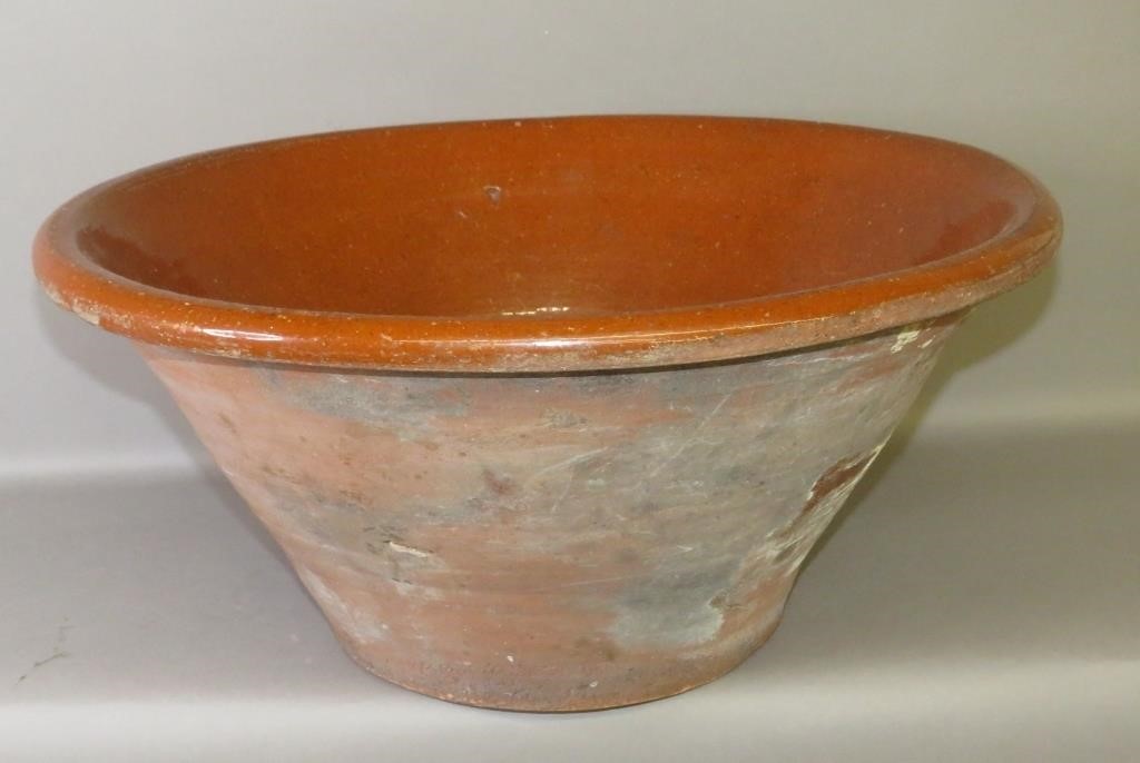 IMMENSE REDWARE BOWLca. late 19th century;