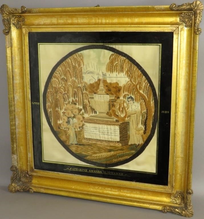 FINE FRAMED LITITZ MORAVIAN GIRL'S