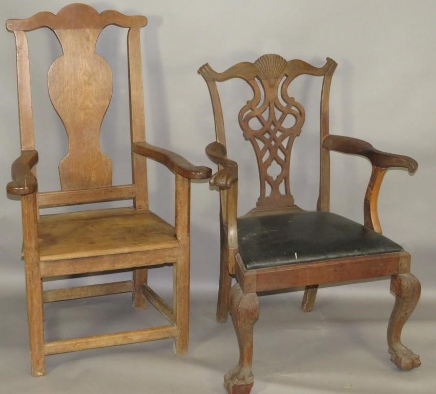 2 ARM CHAIRSca. 1700s and later; both