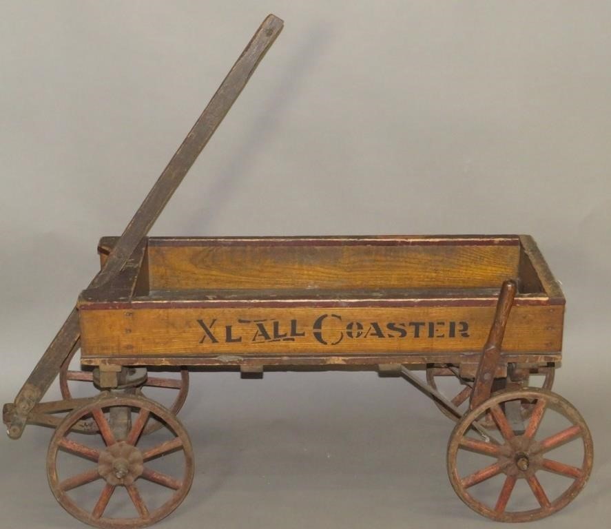 XL ALL COASTER WAGONca. 1880; iron wheels