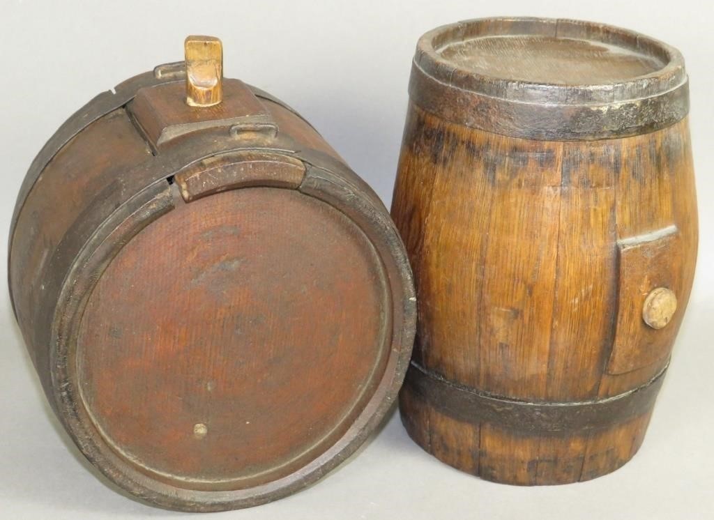 2 WOODEN KEGSca. mid-late 19th