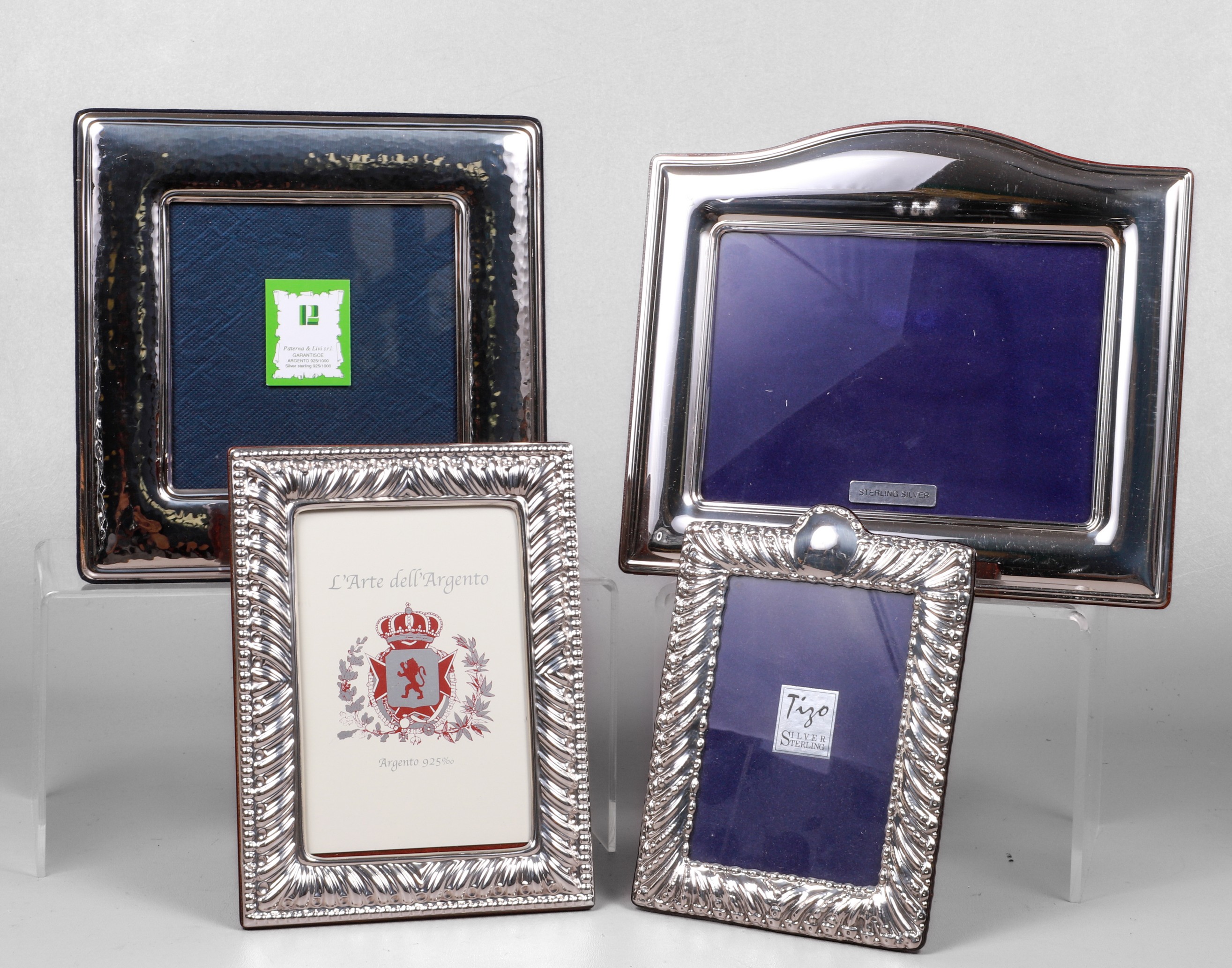  4 Sterling mounted picture frames 3b5f8f