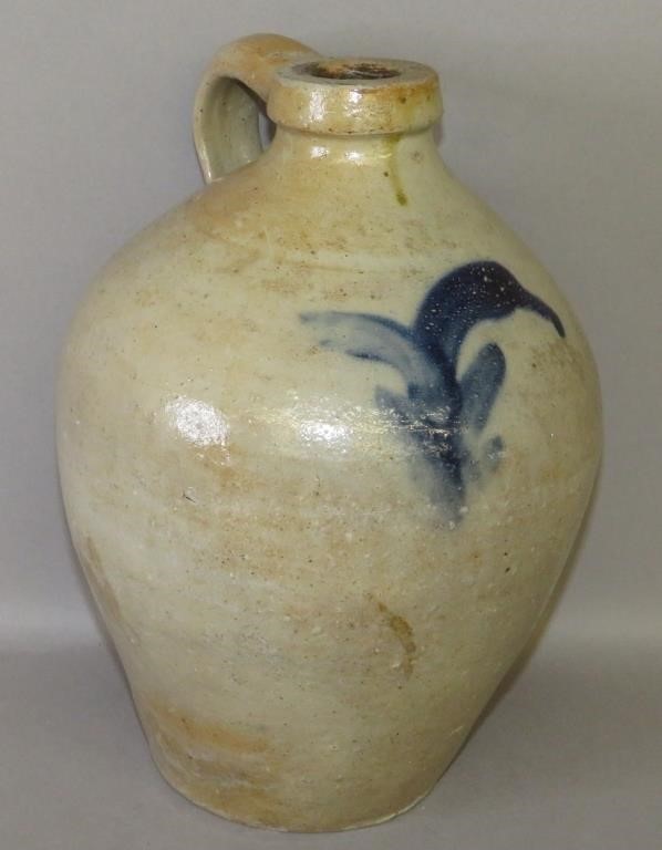 COBALT DECORATED STONEWARE JUGca. 1845;