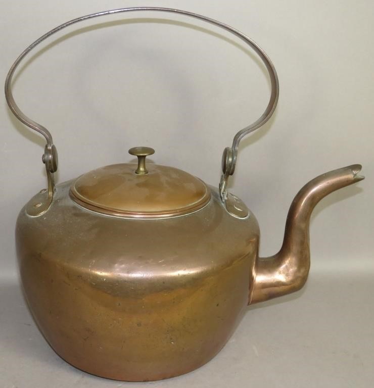 COPPER TEAKETTLEca. 1840; 9 1/2d, Condition: