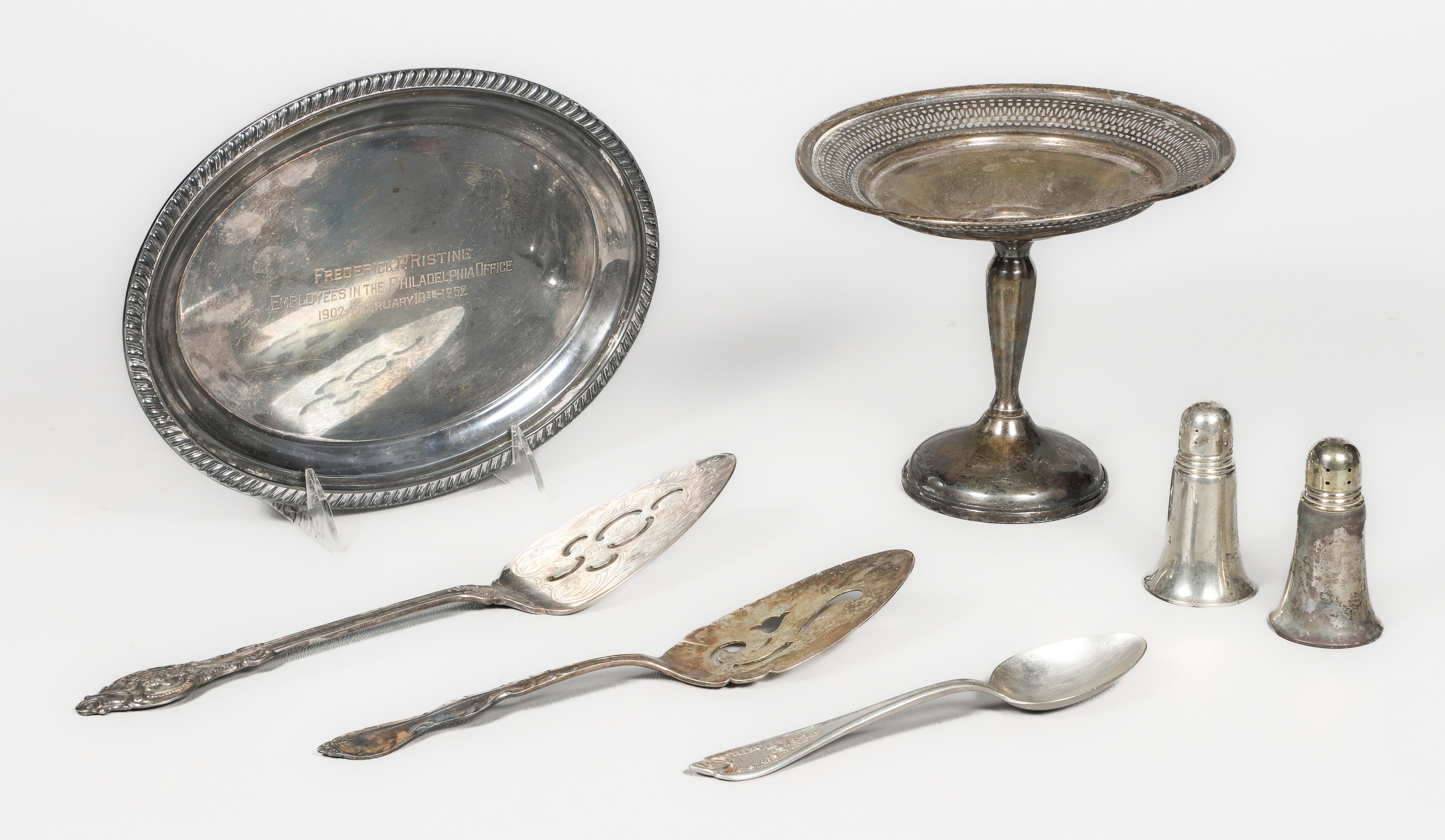 Lot of sterling & silver plate,