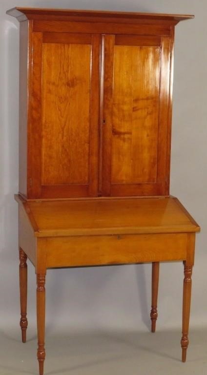 CHERRY DESK/BOOKCASEca. 1820; in