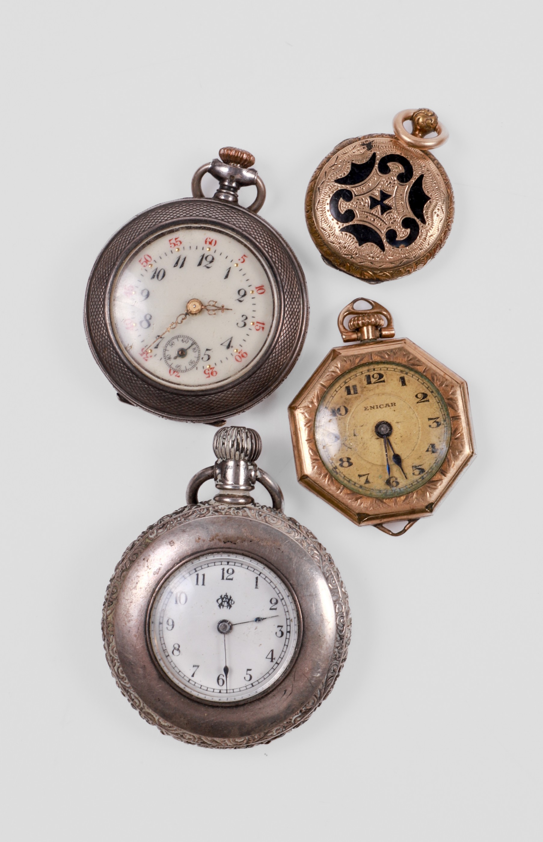 (4) Ladies pocket watches, (1)