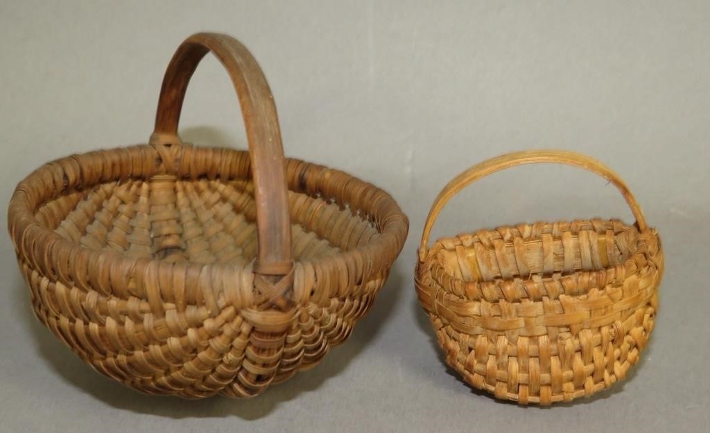 2 MINIATURE BASKETSca 19th century mid 3b6045