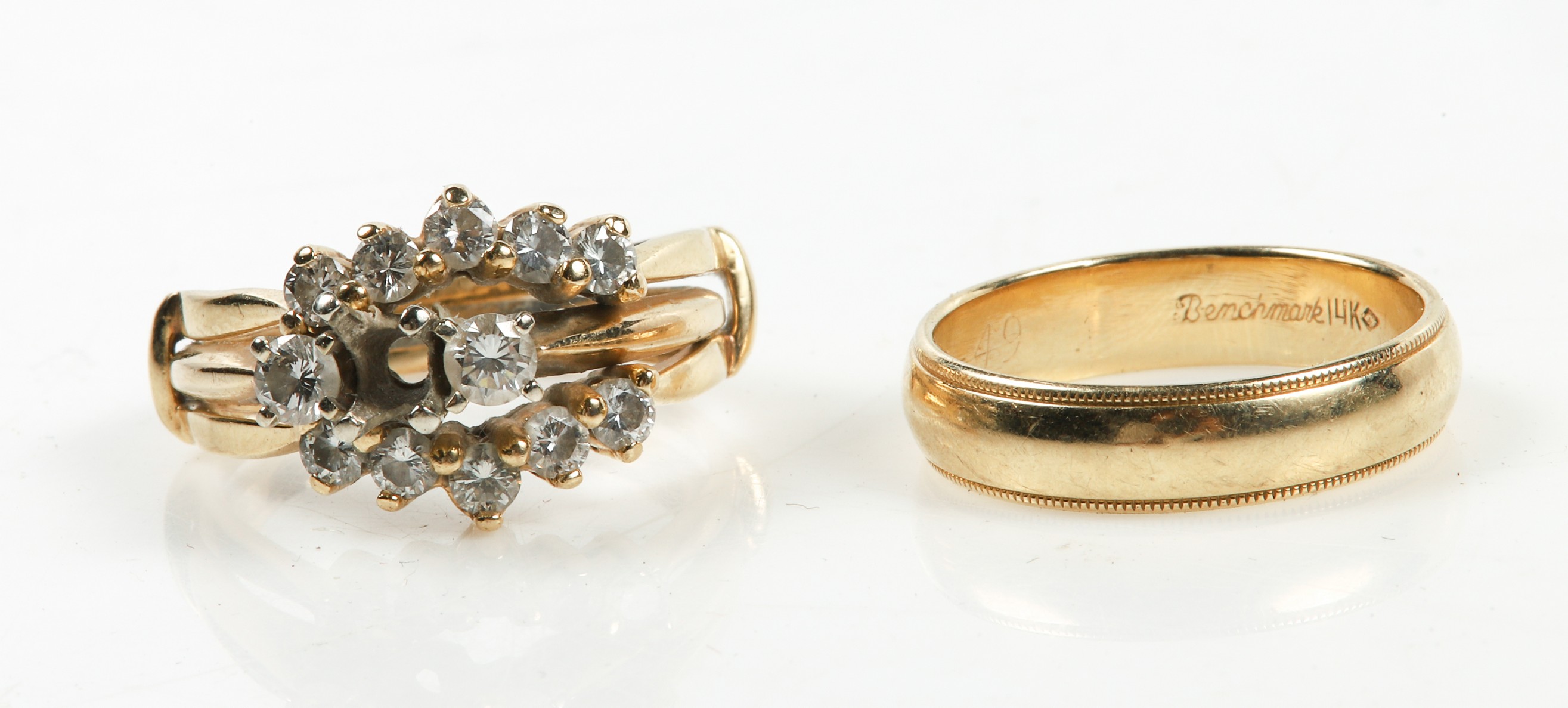 (2) 14K Rings, Wedding ring /jacket