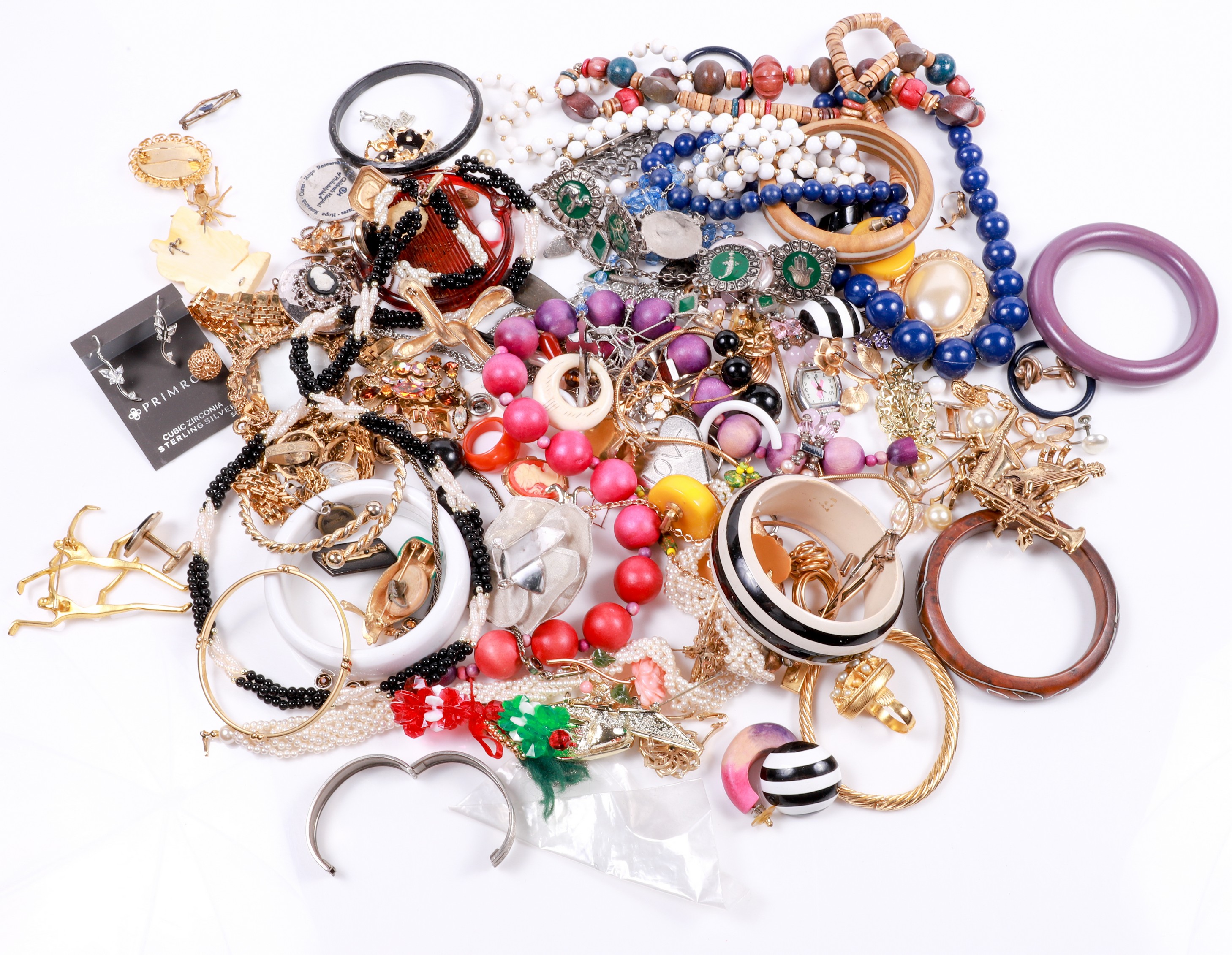 A group of costume fashion jewelry