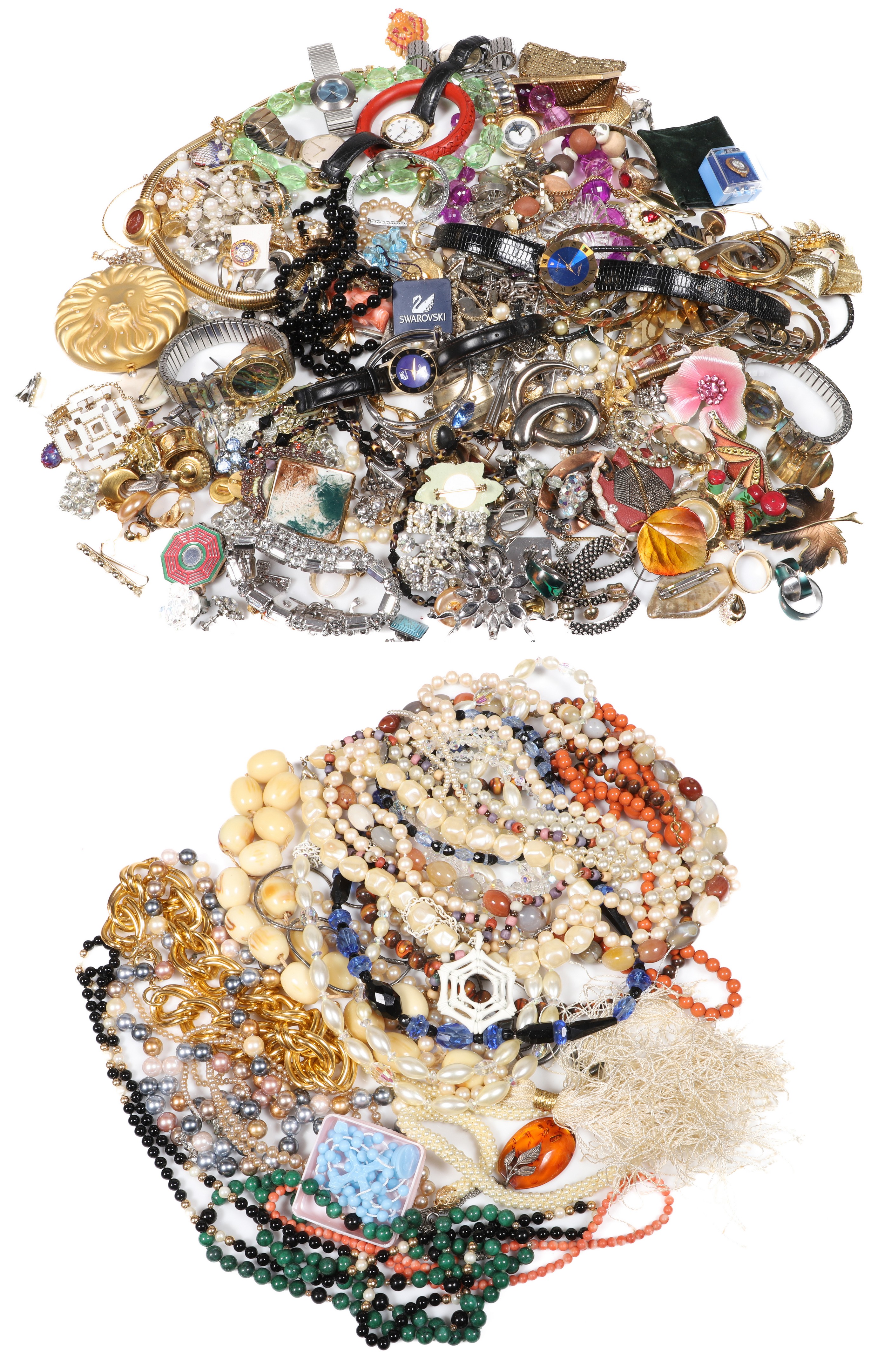 Oversized costume jewelry grouping