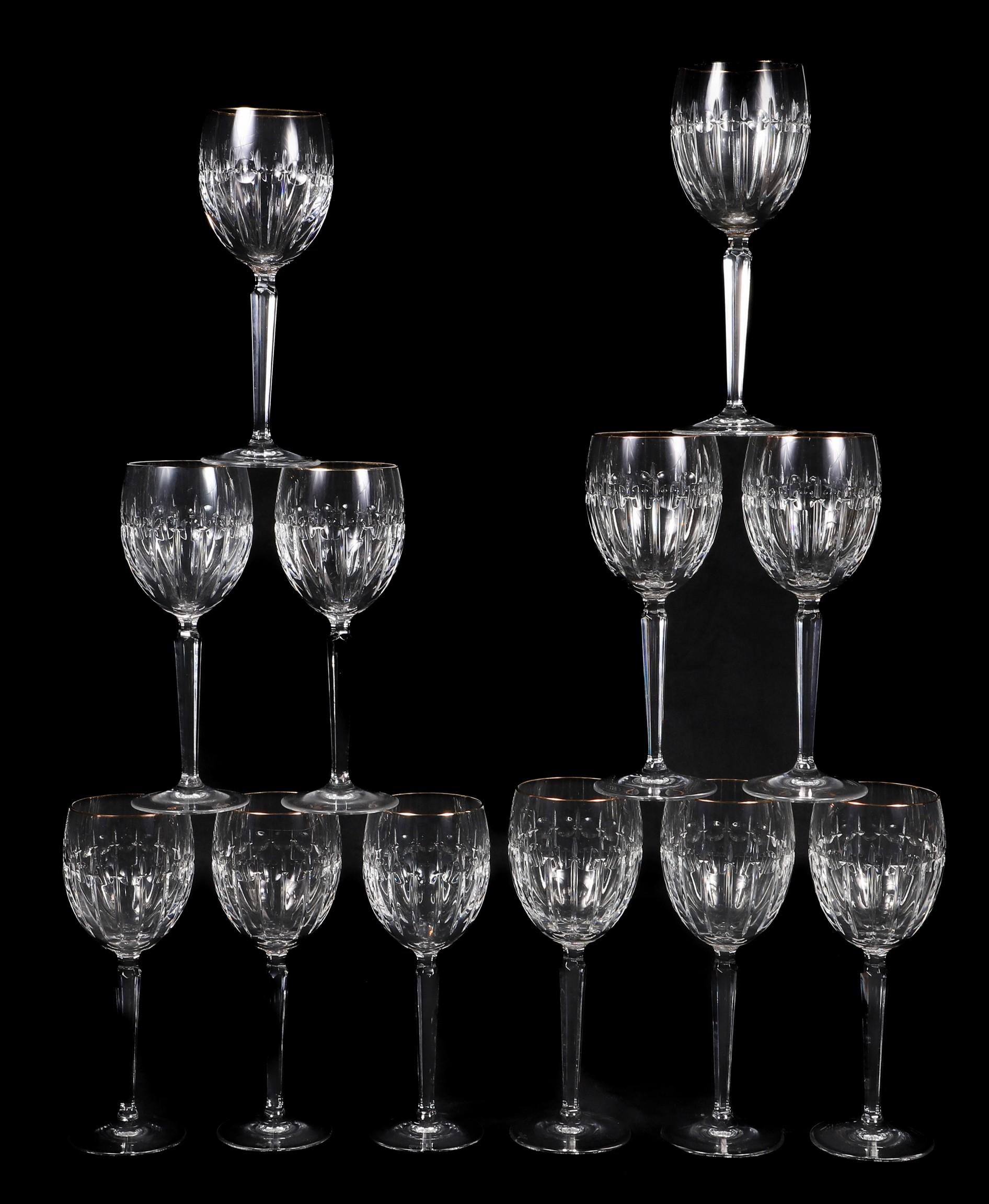 (12) Waterford crystal wine glasses,