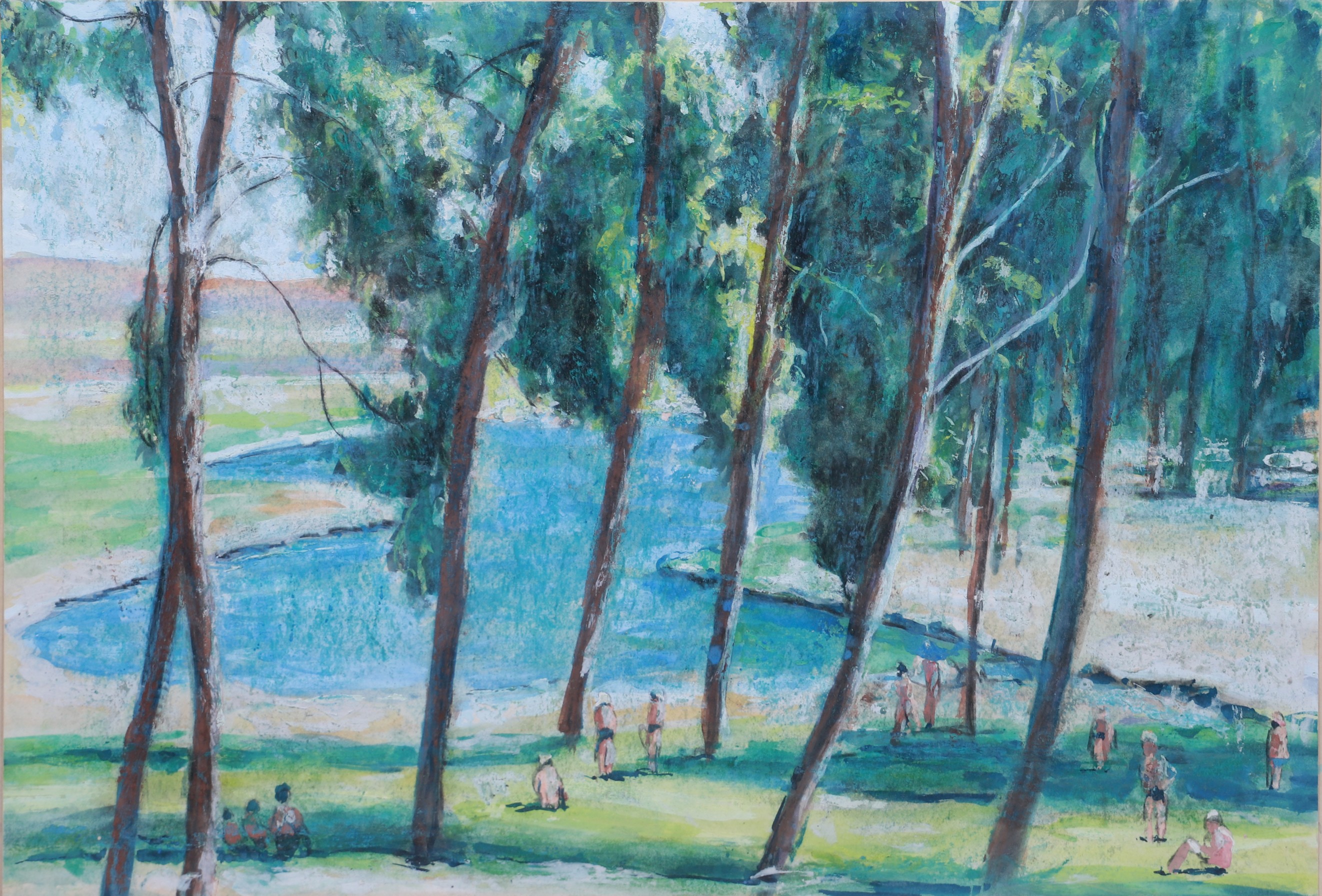 Israeli modernist landscape painting 3b613a
