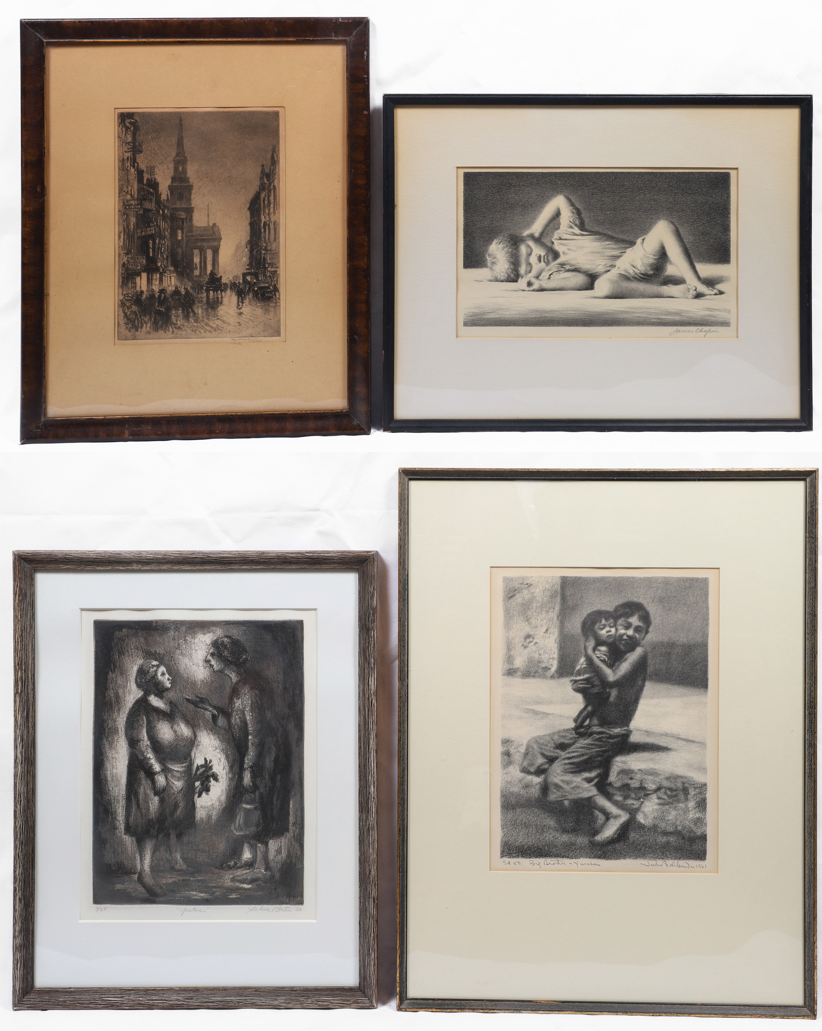  4 Signed prints Yentos etching  3b6160