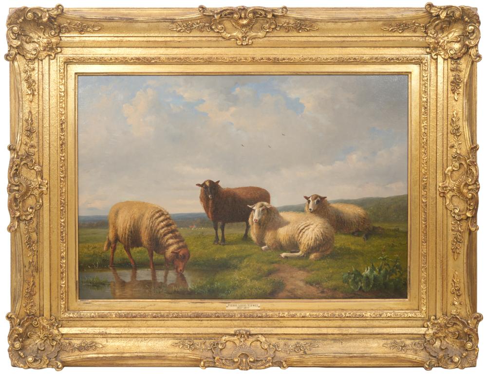 LOUIS-PIERRE VERWEE 'SHEEP IN LANDSCAPE'