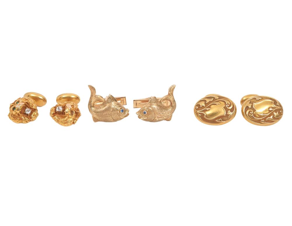 GOLD ART NOUVEAU LIONS HEADS  3b6194