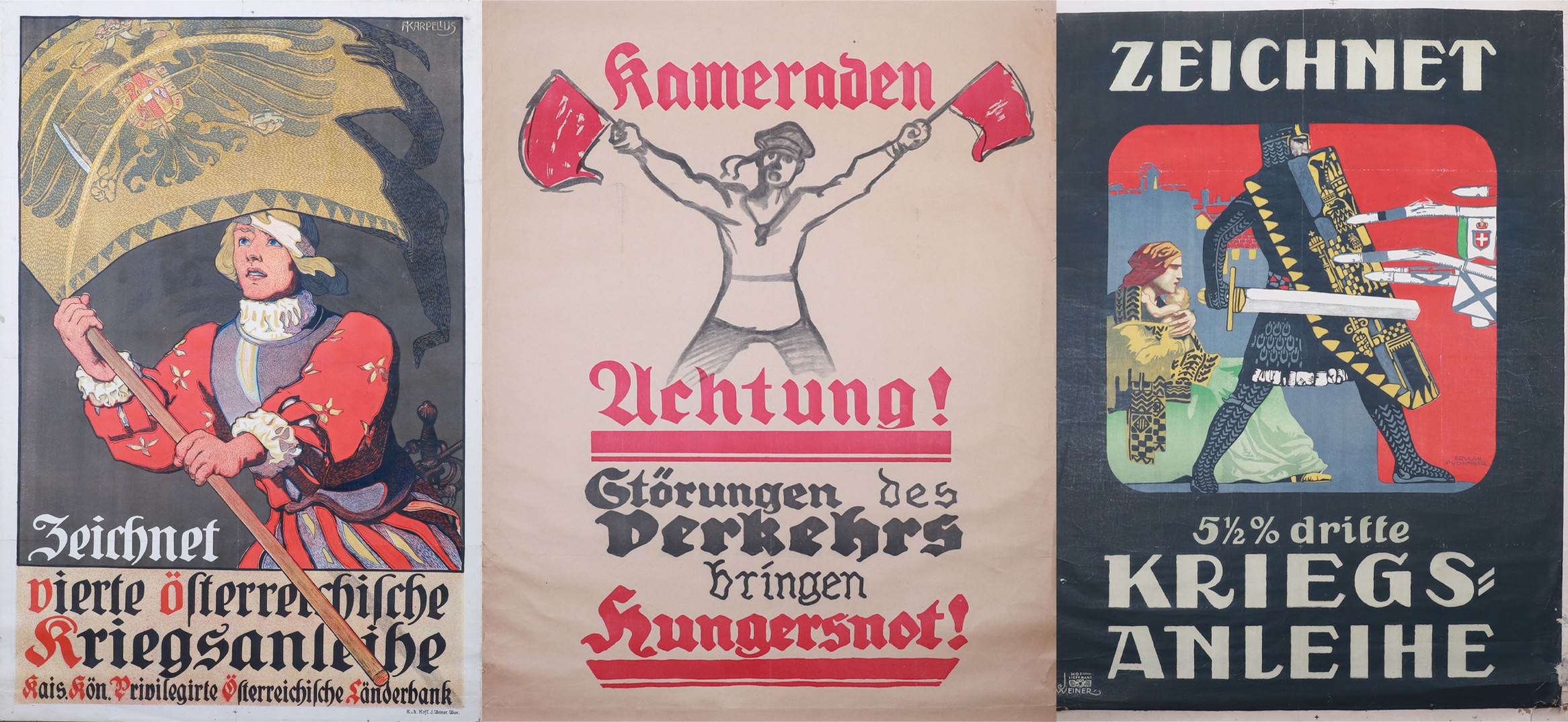 (3) German WWI Posters Kameraden