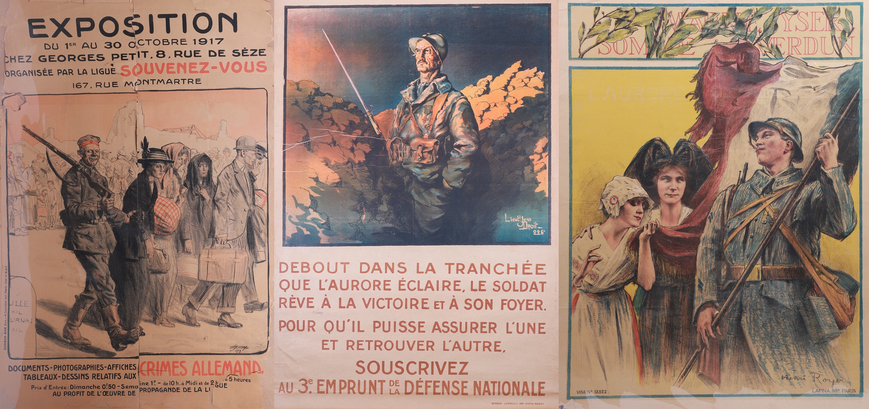  3 French WWI posters c o Crimes 3b61ba