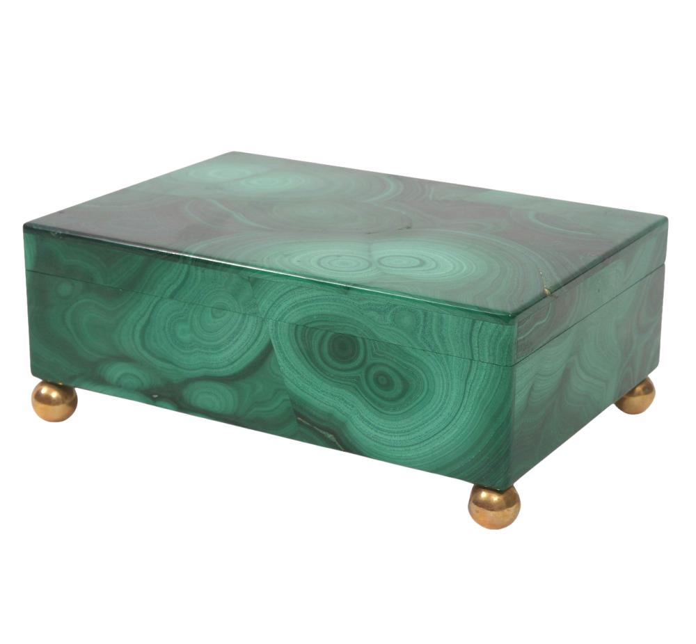 MALACHITE AND ONYX BOX 14K GOLD 3b61e8