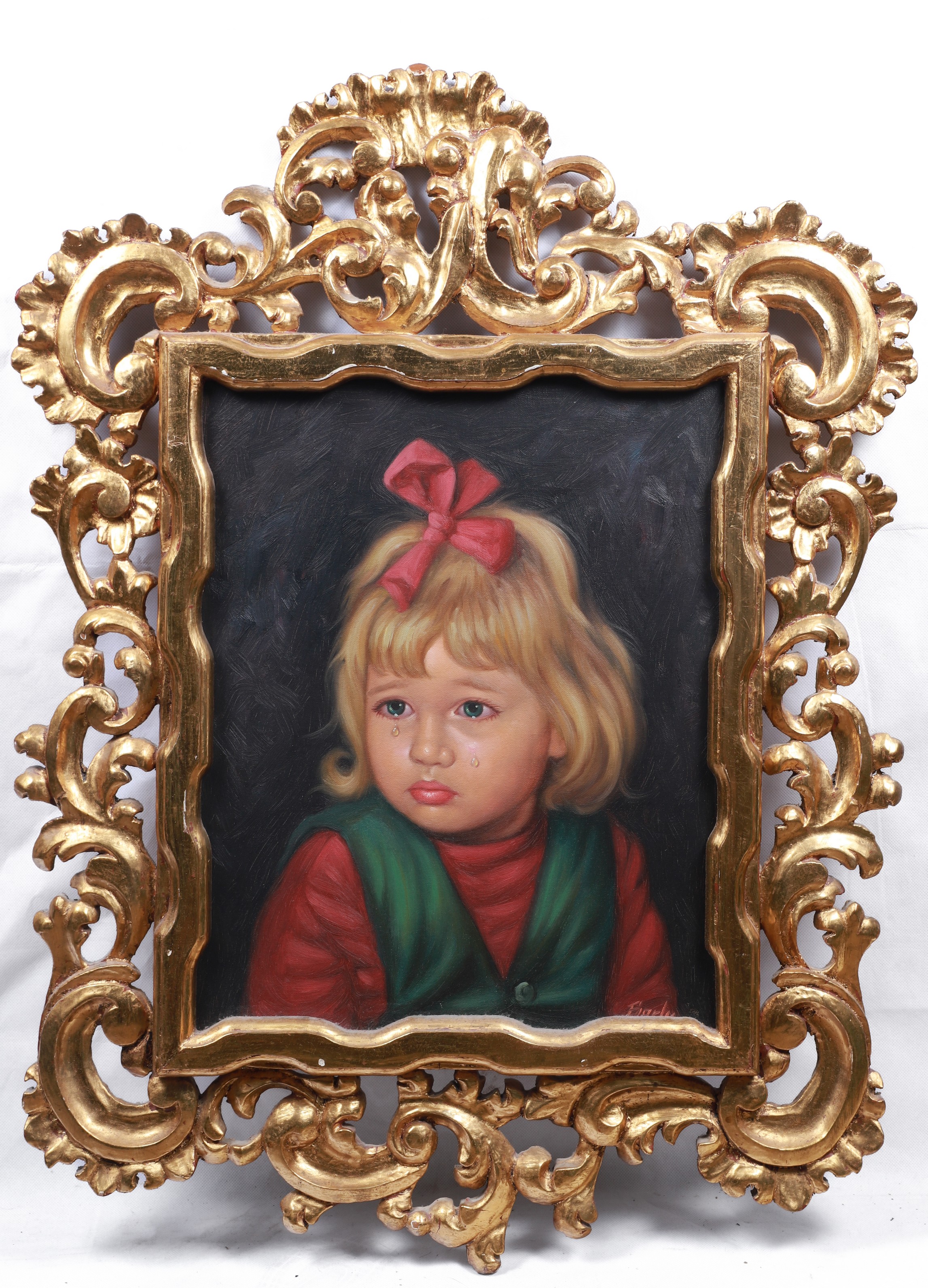 Carved Italian giltwood frame with