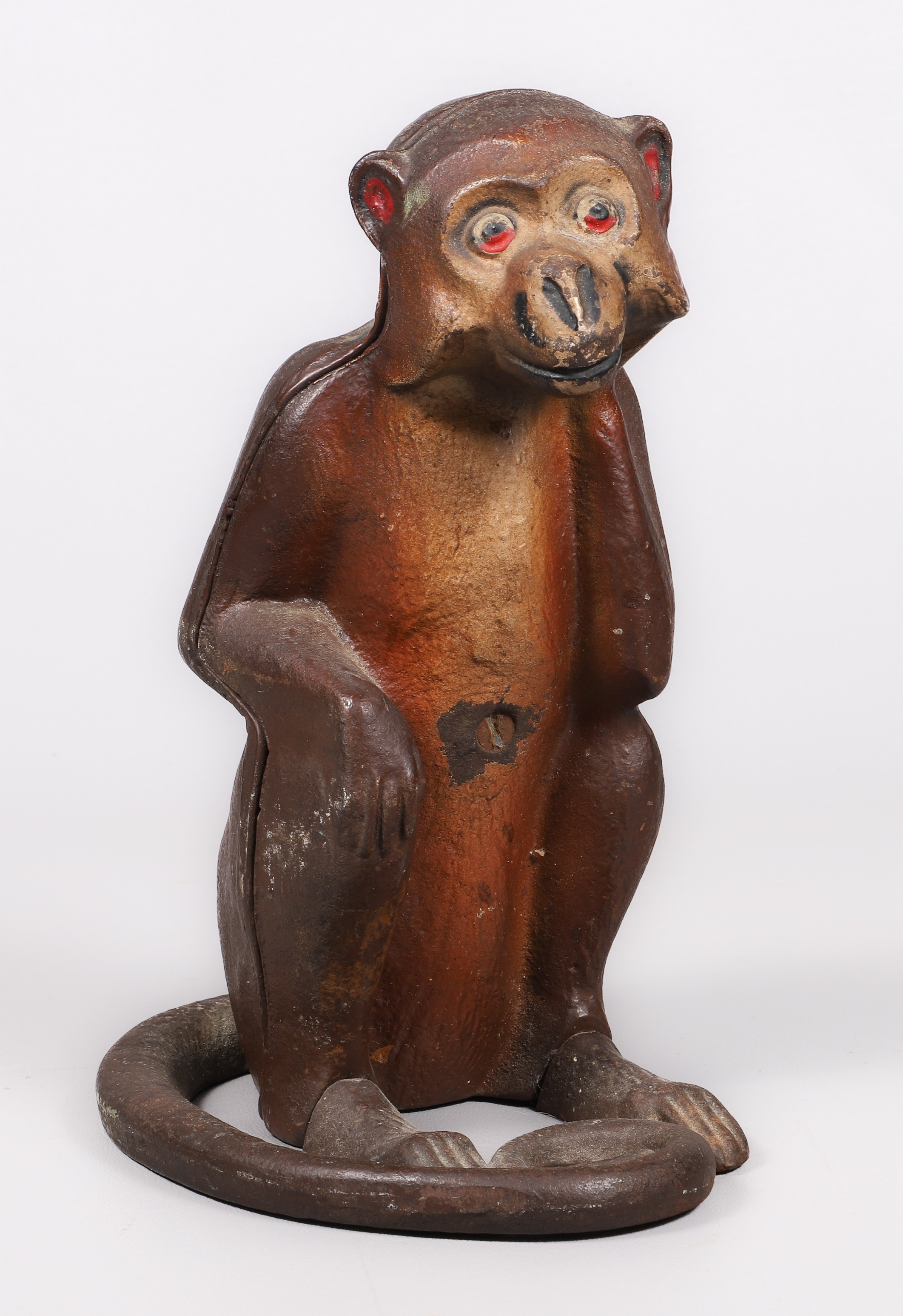 Hubley cast iron seated monkey