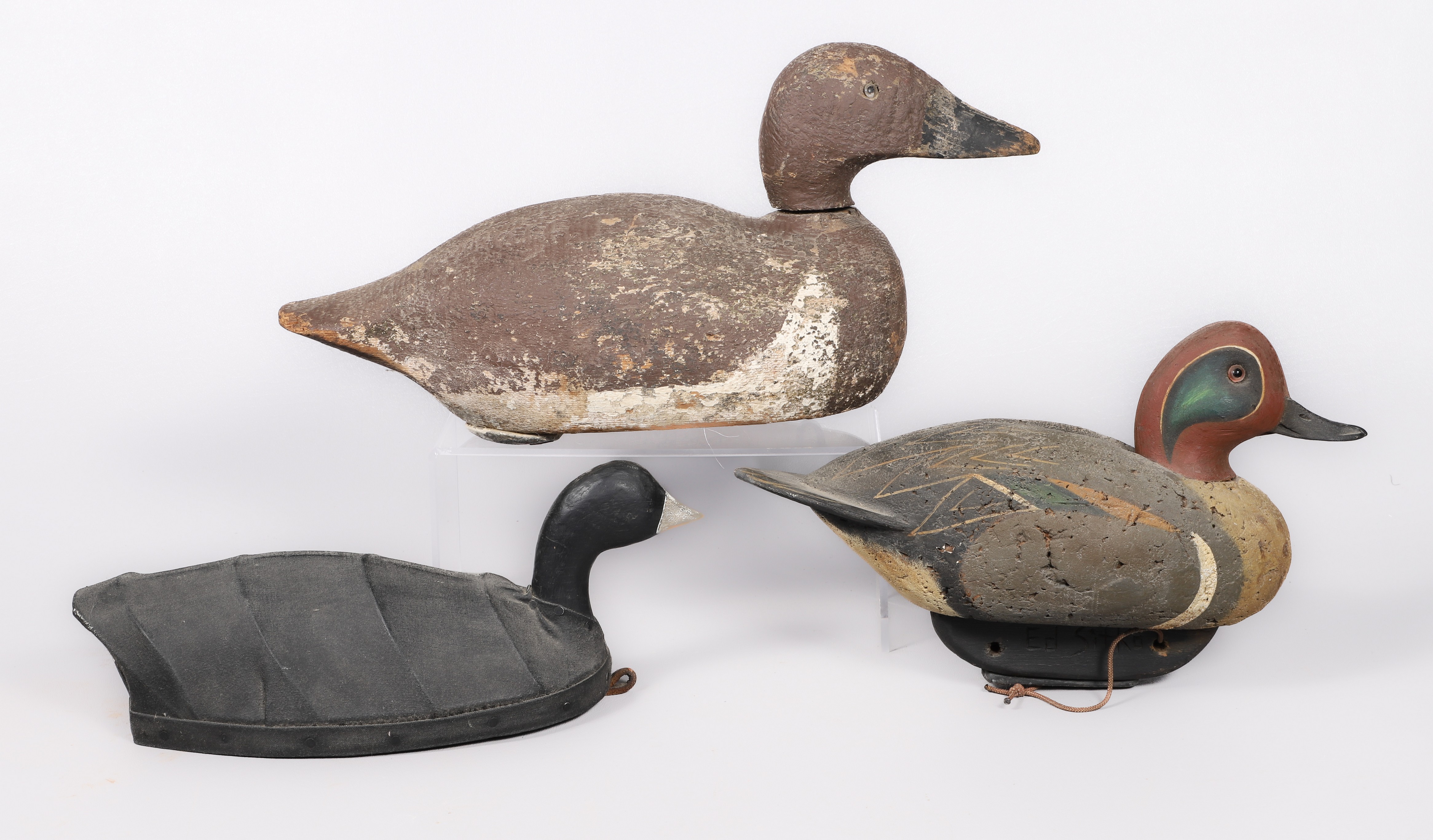 (3) Duck decoys, c/o Green-winged