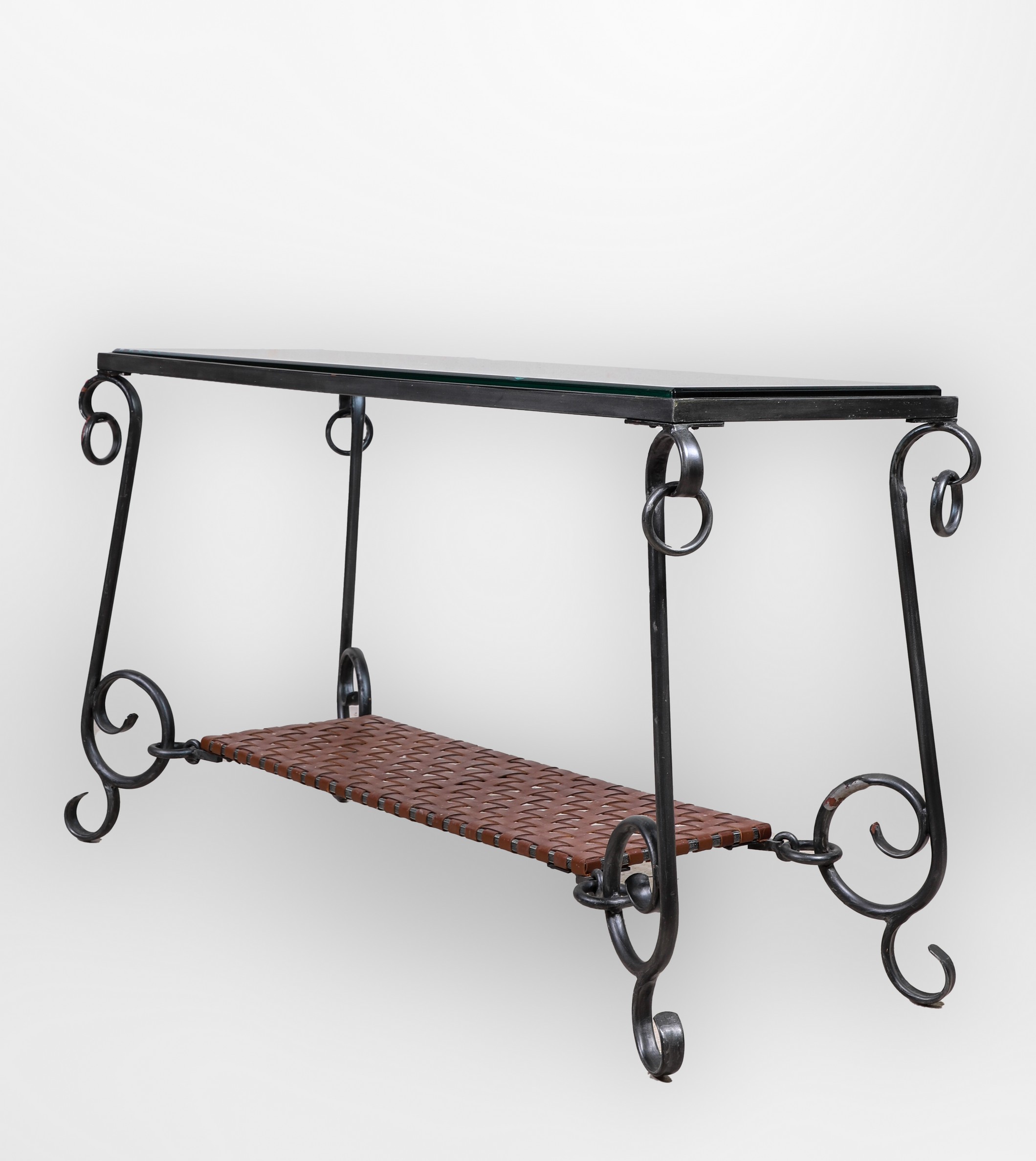 Contemporary iron and glass 2 tier 3b6272