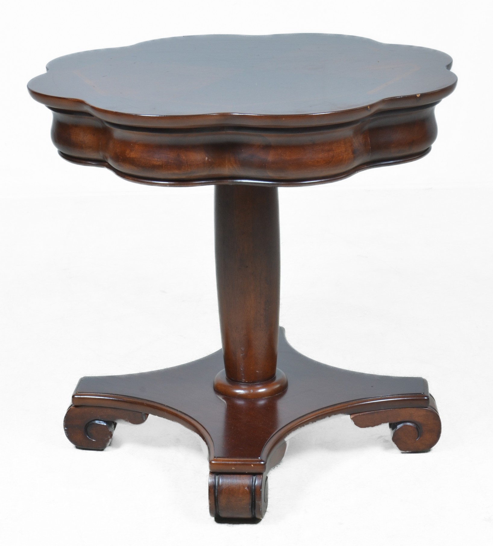 Parquetry inlaid pedestal table  3b627b