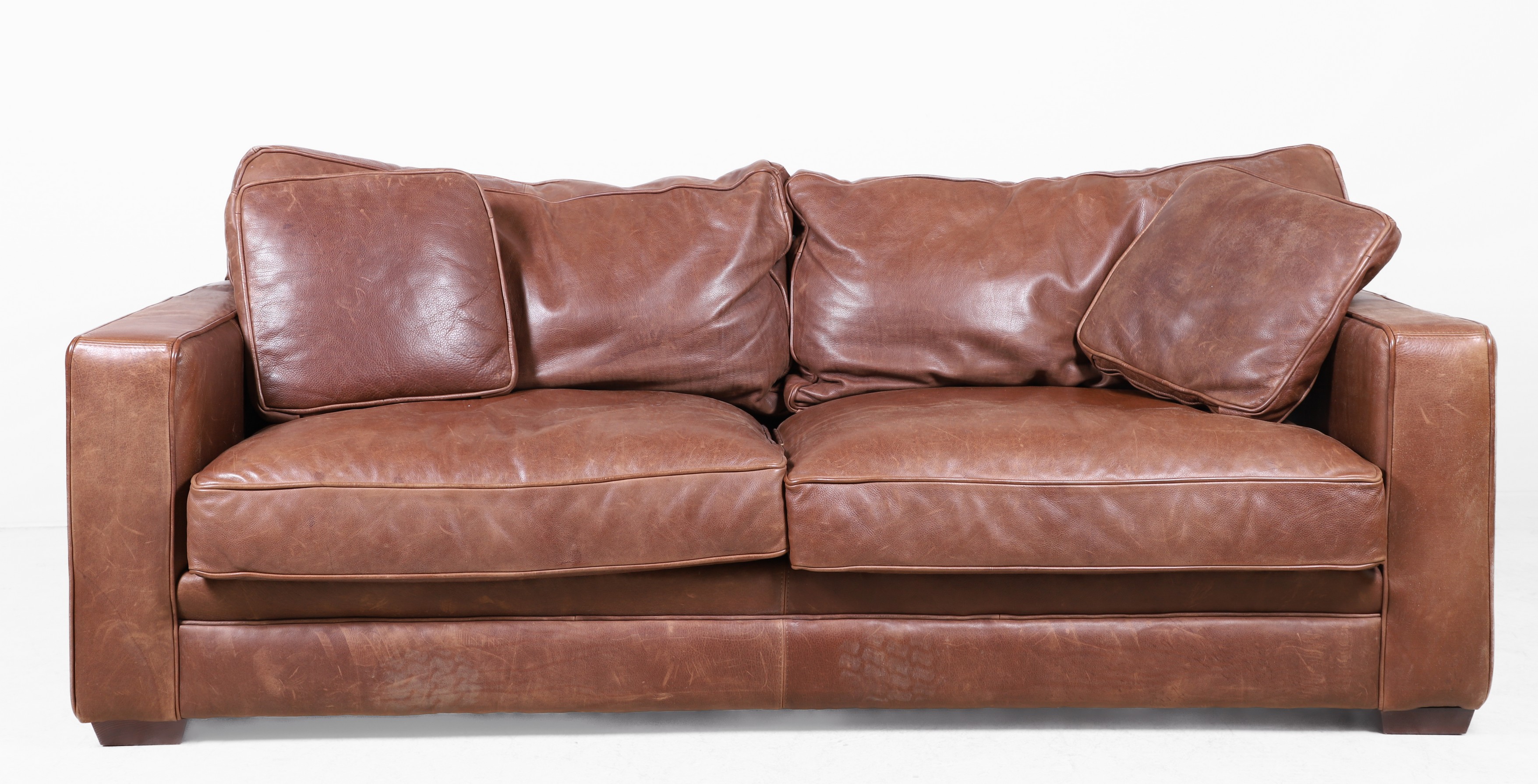 Distinction leather sofa, brown leather,