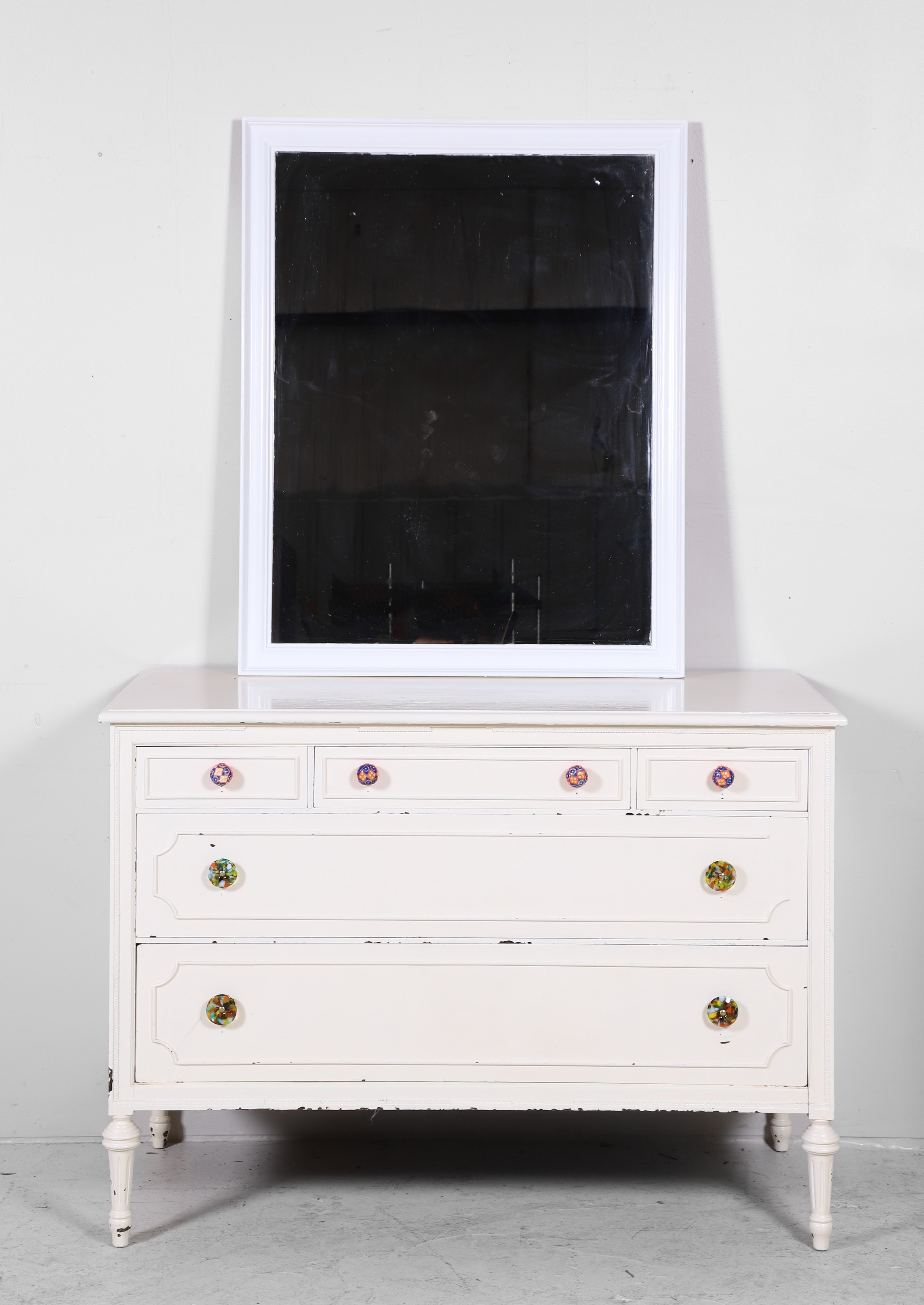 Louis XVI style cream painted chest