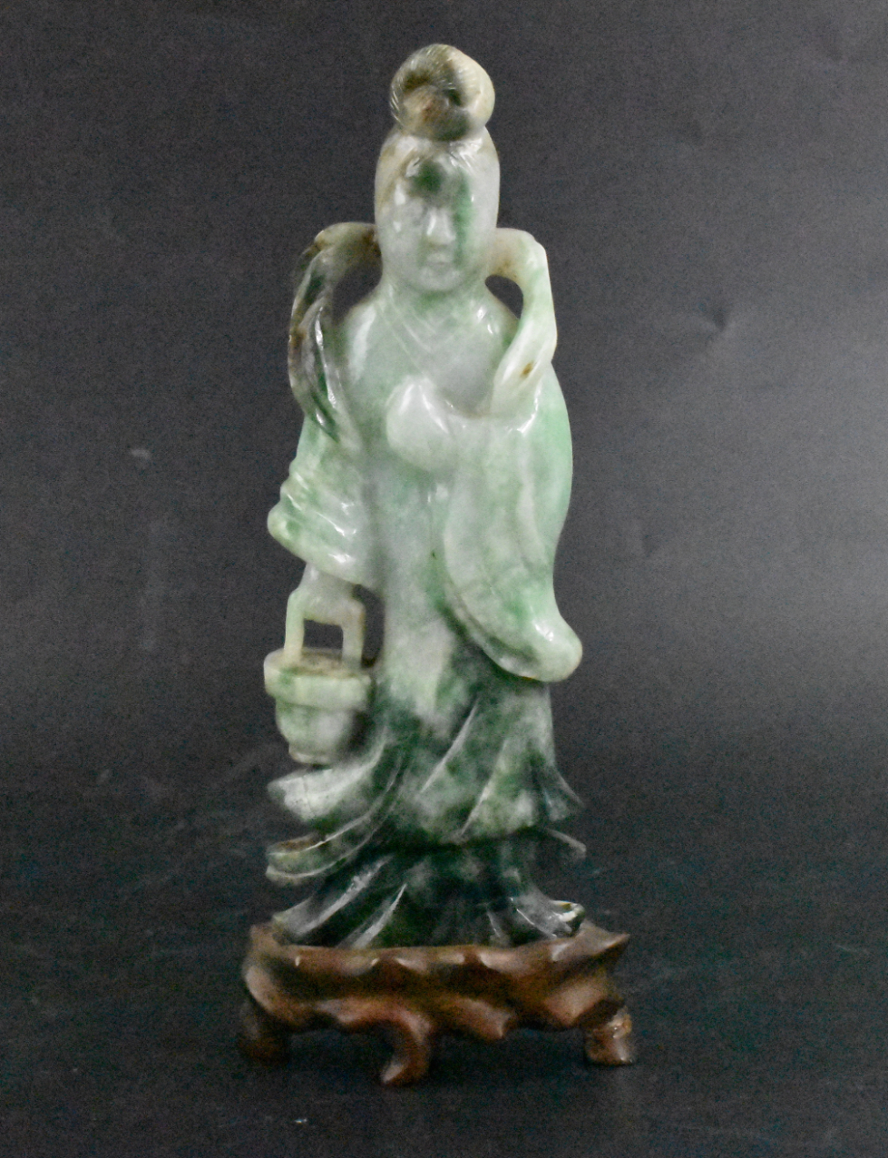 CHINESE JADEITE CARVED FIGURE, QING