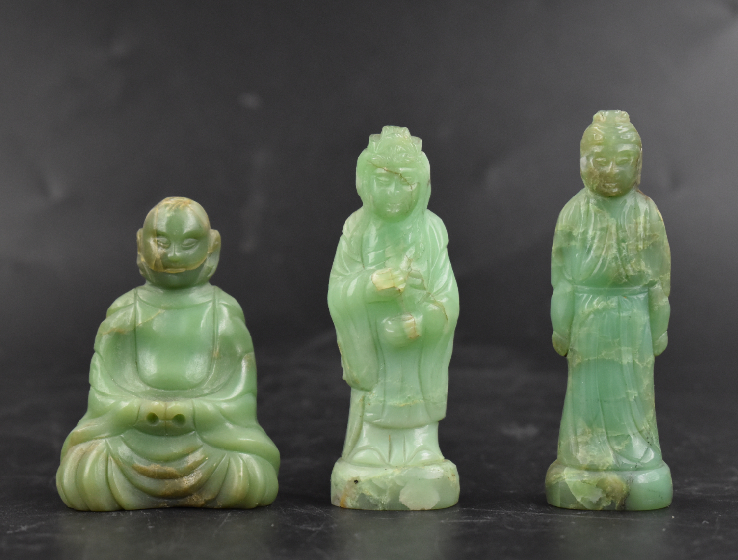 3 CHINESE JADEITE CARVED FIGURE 3b62b6