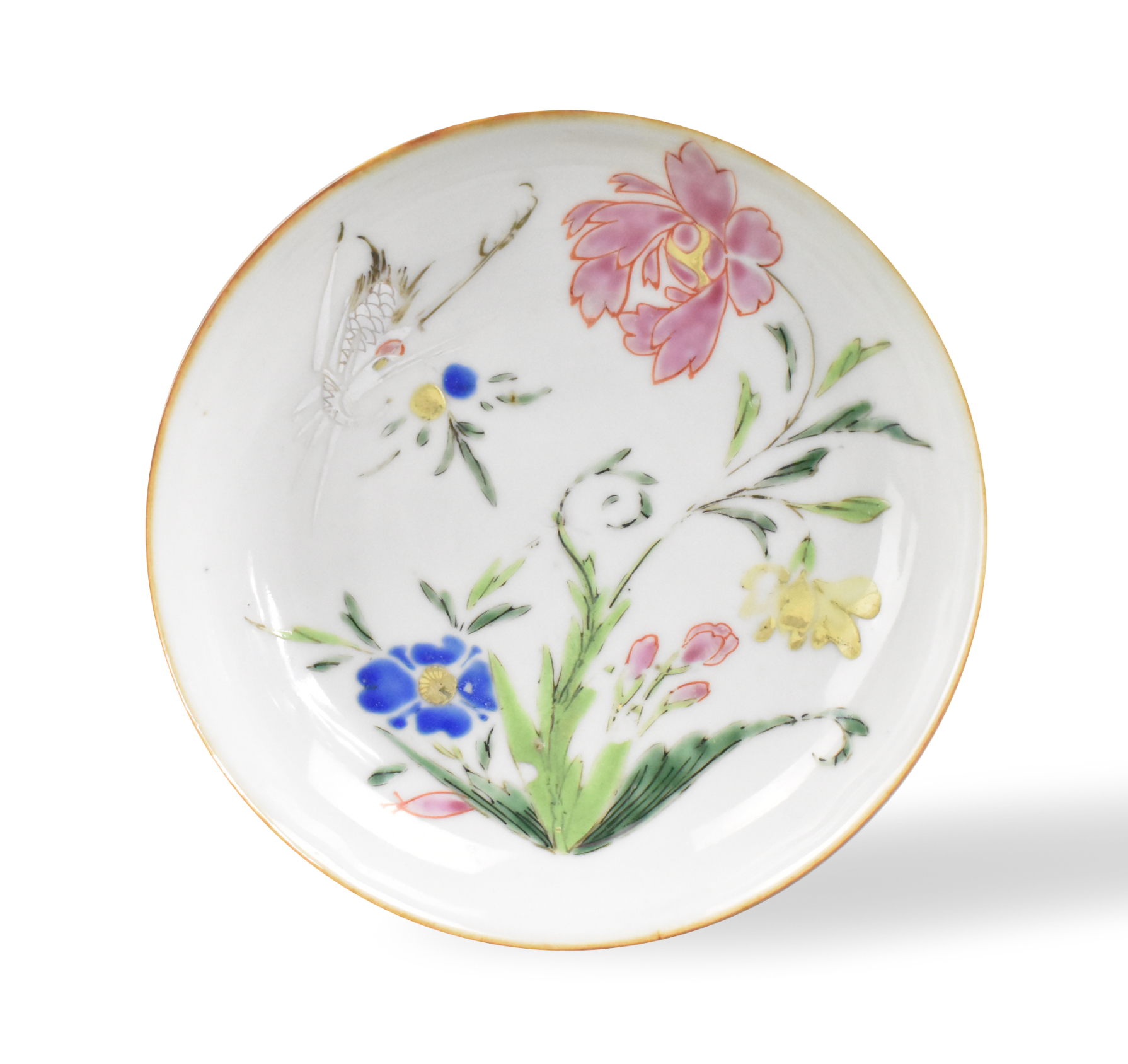 CHINESE FAMILLE ROSE FLORAL DISH,