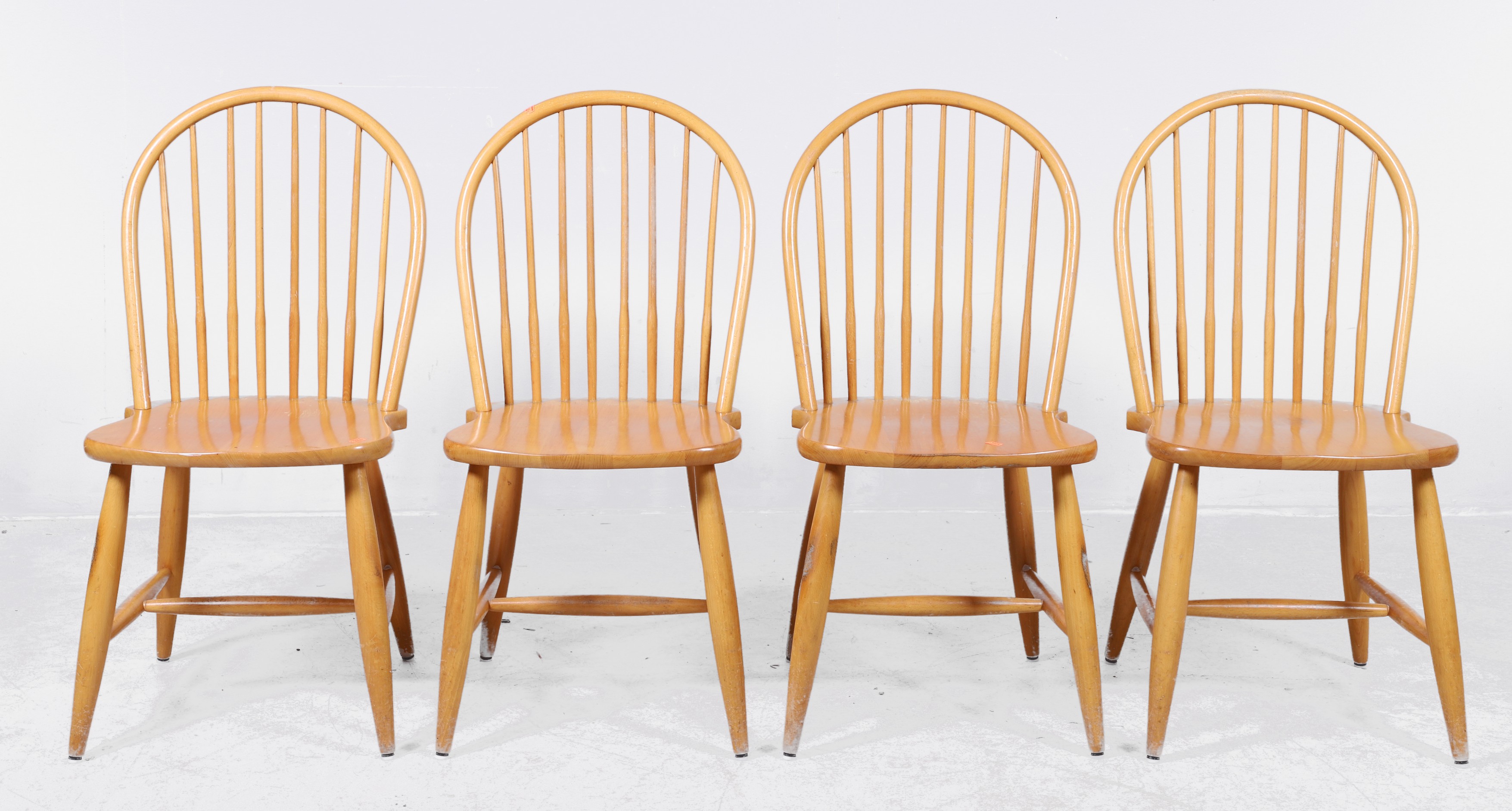 (4) Bowback cherry side chairs, spindle