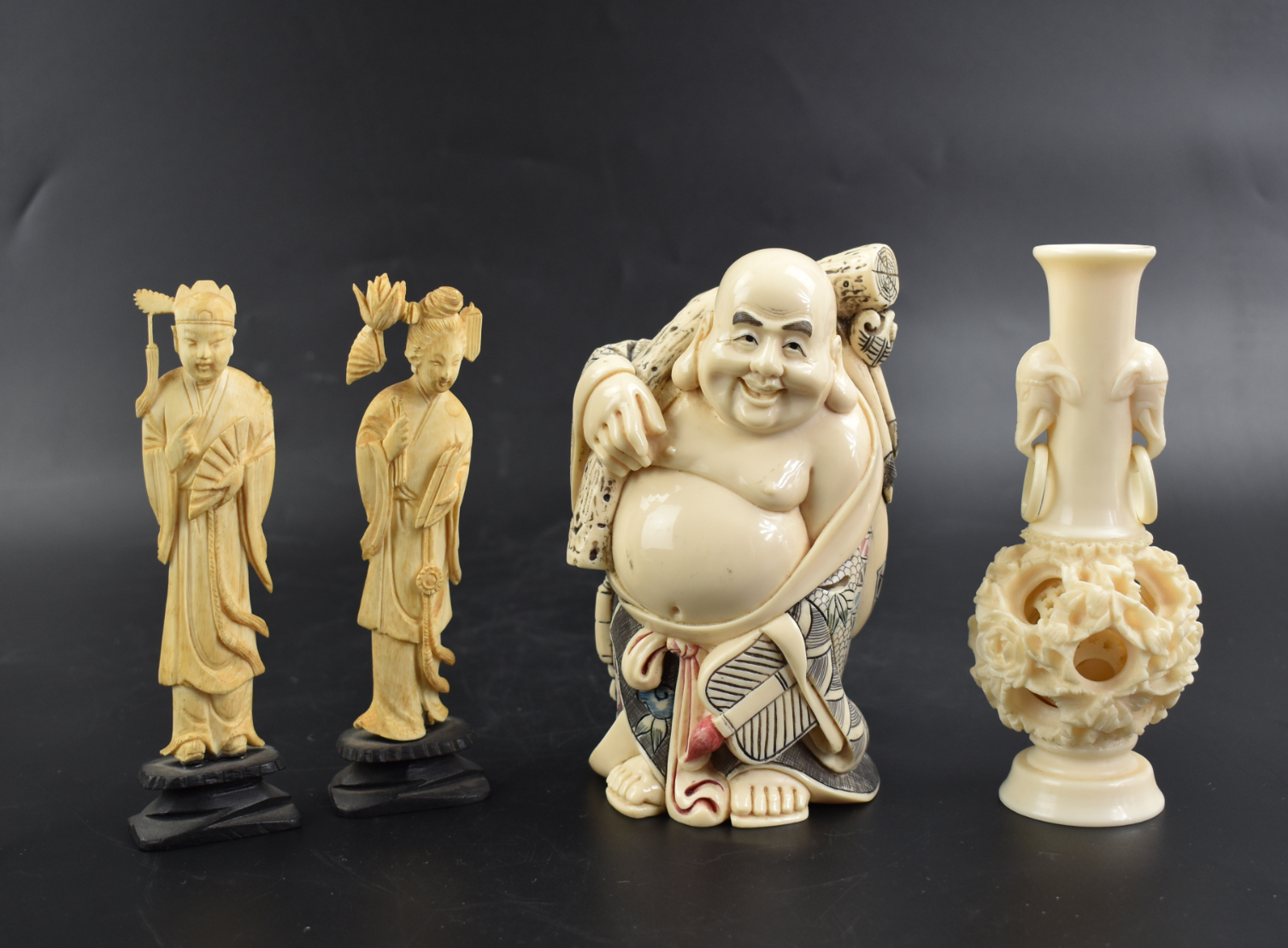 GROUP OF 4 CHINESE CARVED FIGURE 3b6328