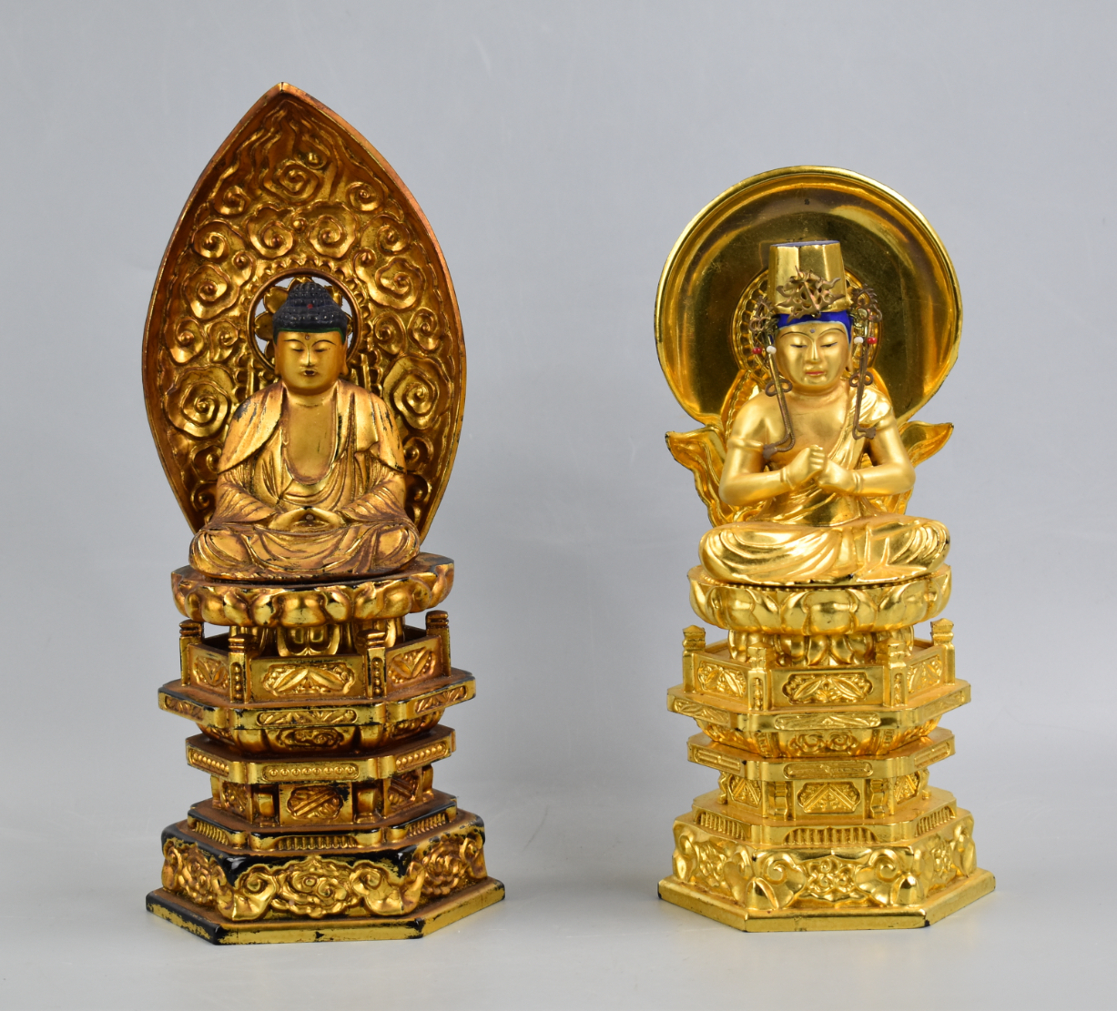 2 JAPANESE GILT LACQUERED WOOD 3b633b