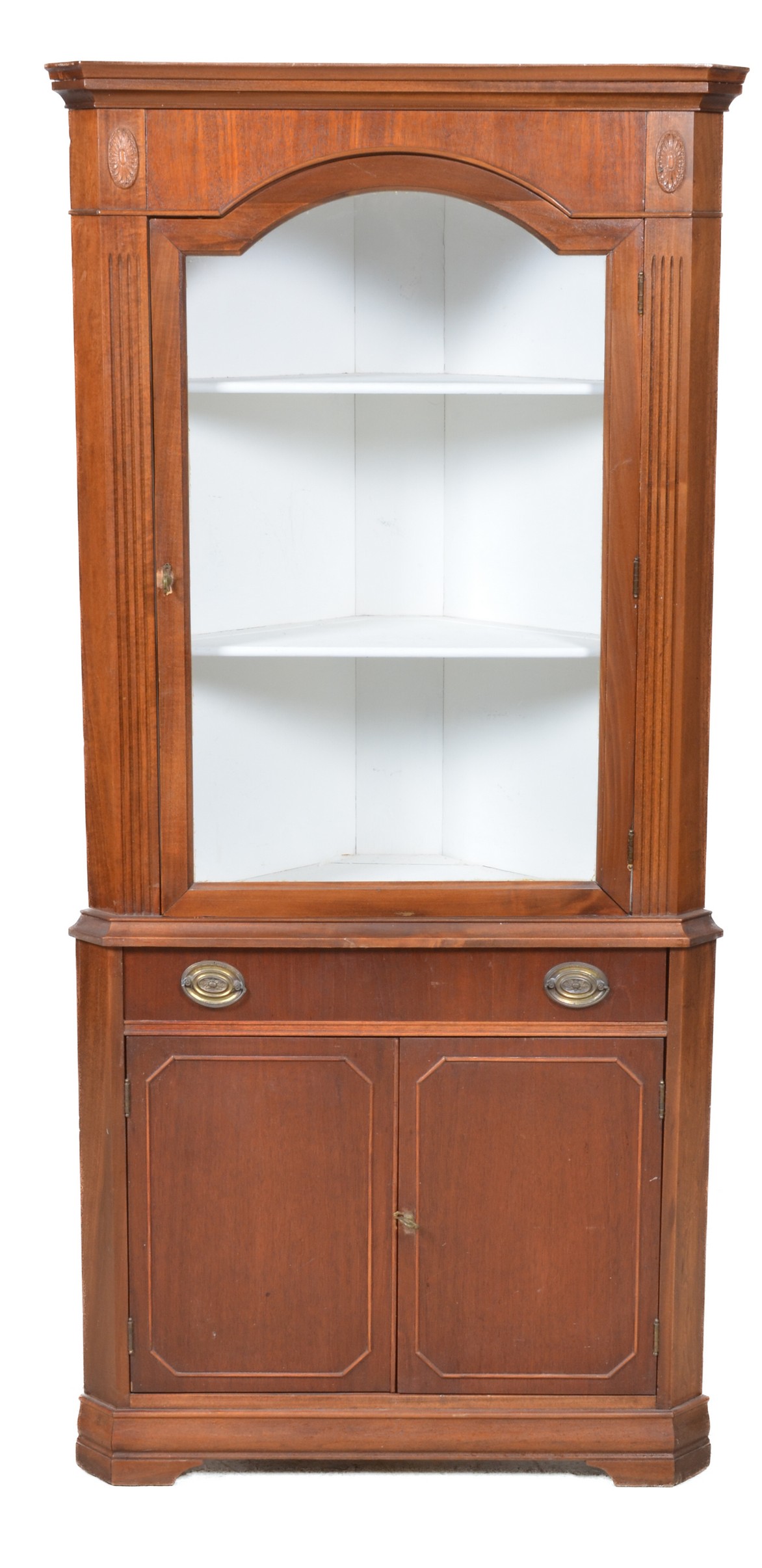 1-pc mahogany corner cabinet, top
